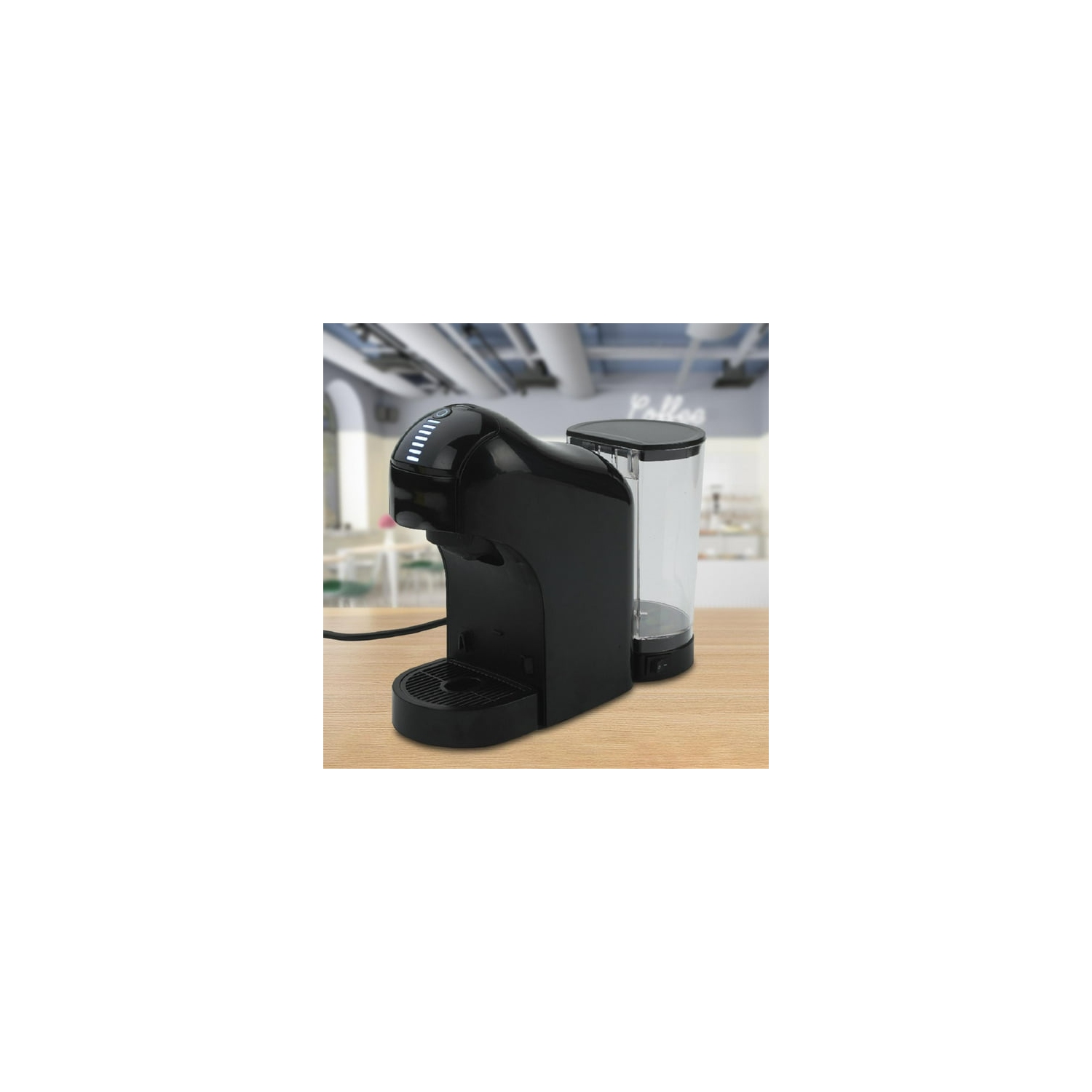 Italian coffee machine single cup coffee machine capsule coffee machine with removable water tank home cappuccino latte machine - black