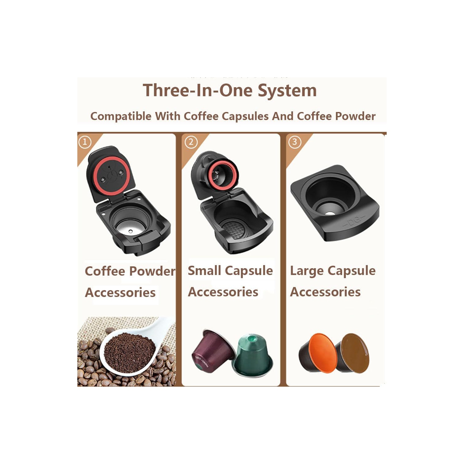 Italian coffee machine single cup coffee machine capsule coffee machine with removable water tank home cappuccino latte machine - black