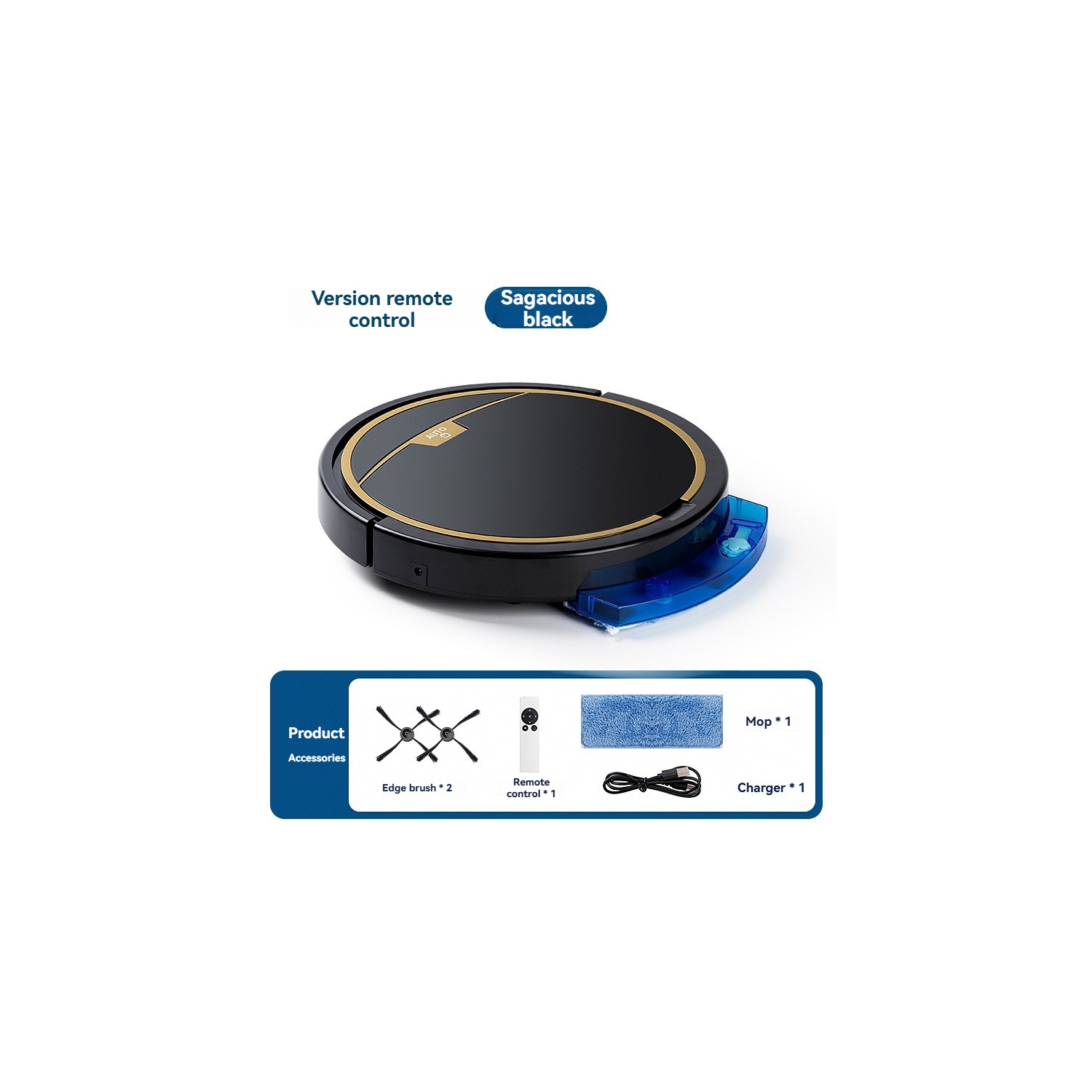 Ultra-Slim Robot Vacuum Cleaner and Mop - 1800Pa Suction Power, Remote Control, Automatic Mopping, Cleans Under Furniture, Accessories Included