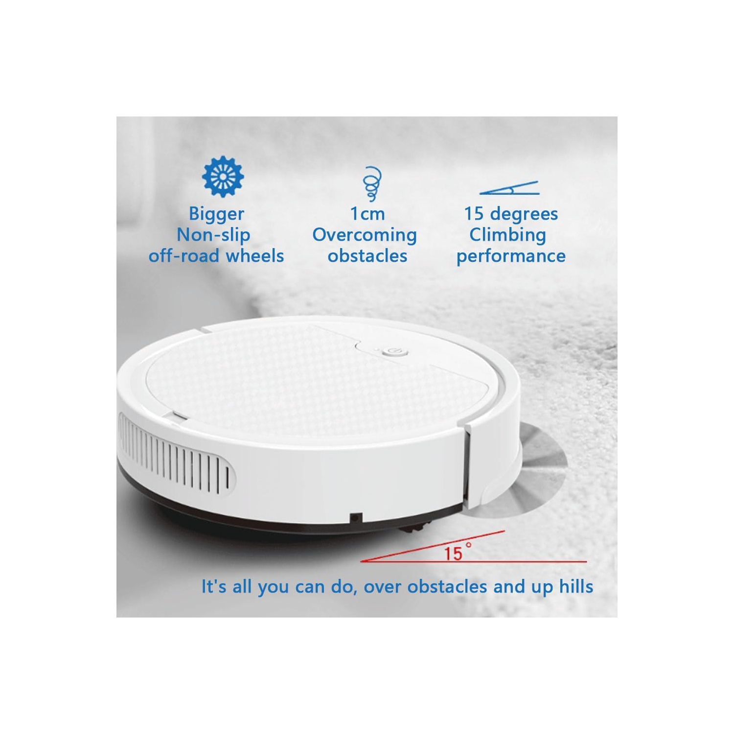 Aspirateur robot ultramince, parcours en forme d'arc intelligent, puissance 1800Pa, autonomie de plus de 90 minutes, fonctionne sur les planchers