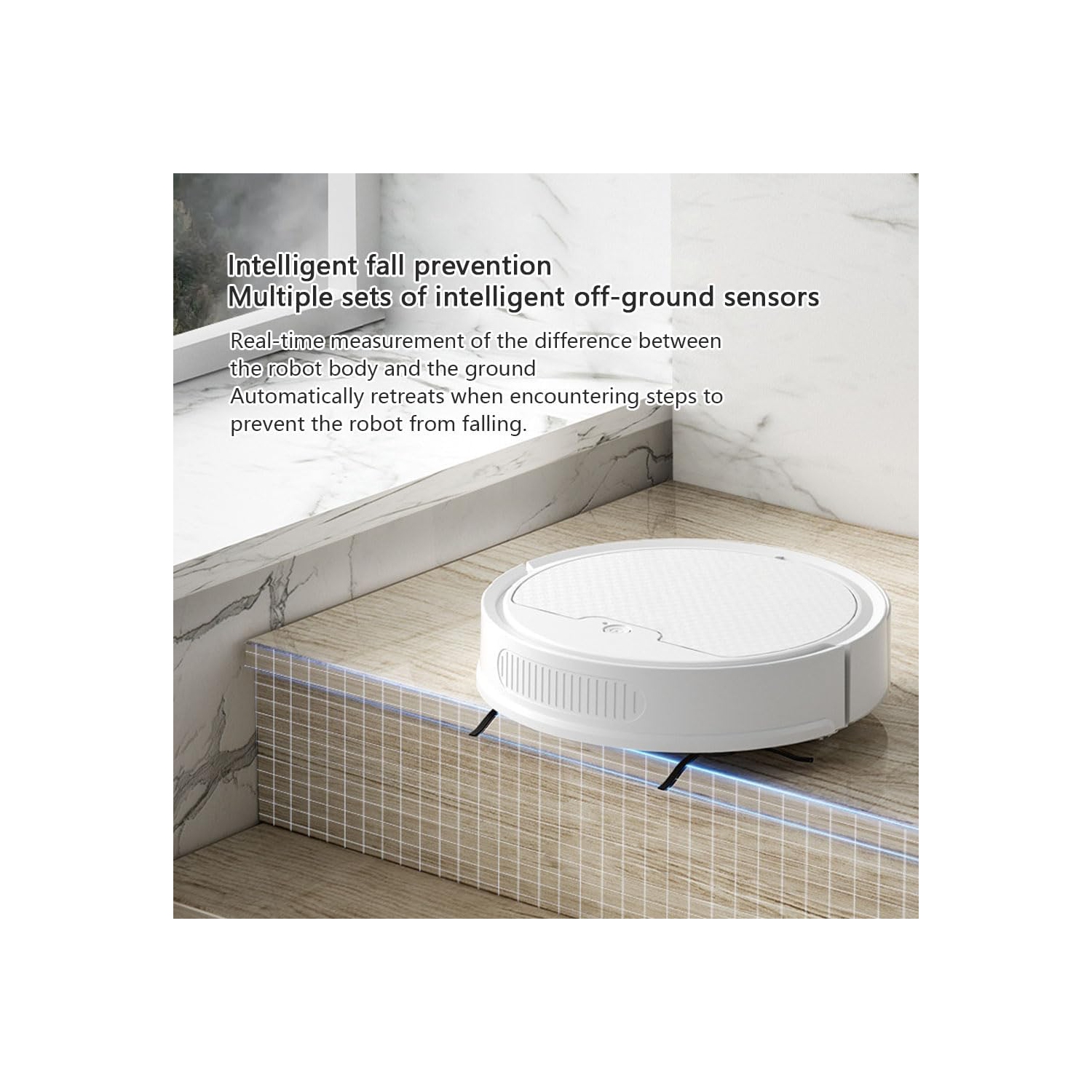 Aspirateur robot ultramince, parcours en forme d'arc intelligent, puissance 1800Pa, autonomie de plus de 90 minutes, fonctionne sur les planchers