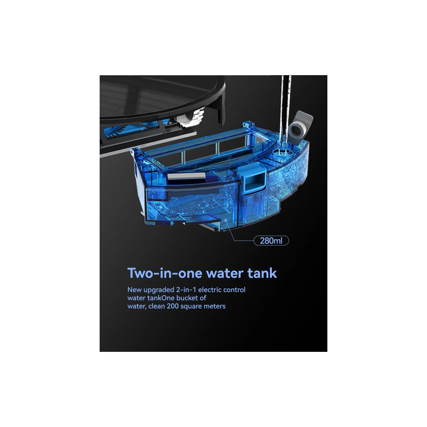 3000Pa+ smart vacuuming and mopping robot - gyroscope navigation, self-charging, 2-in-1 water tank, compatible with Alexa/Google Home White