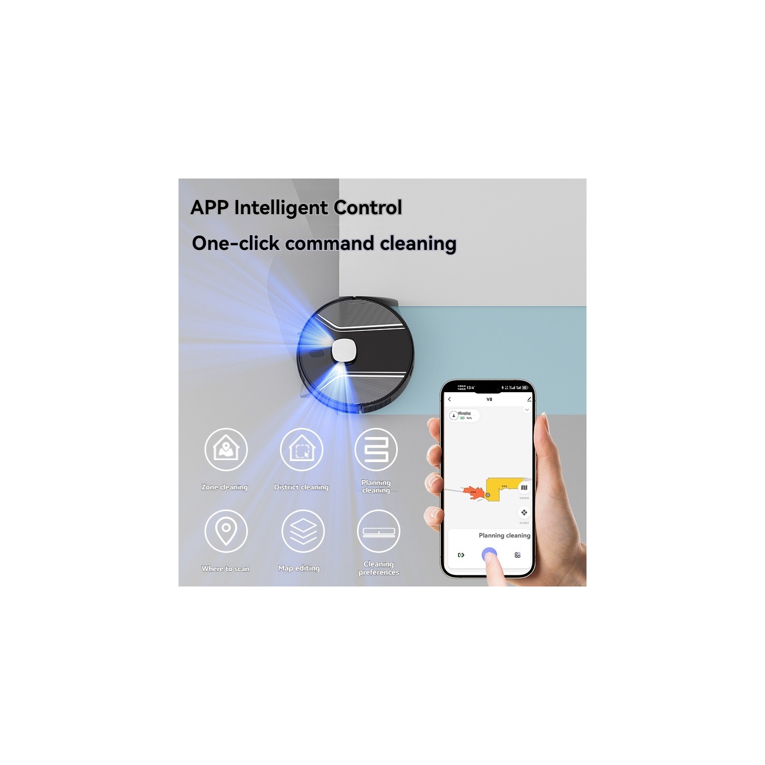 3500Pa laser robot vacuum cleaner, self-charging, AI obstacle avoidance, anti-tangling, 600ml water tank, 99% pick-up rate – smart home cleaning