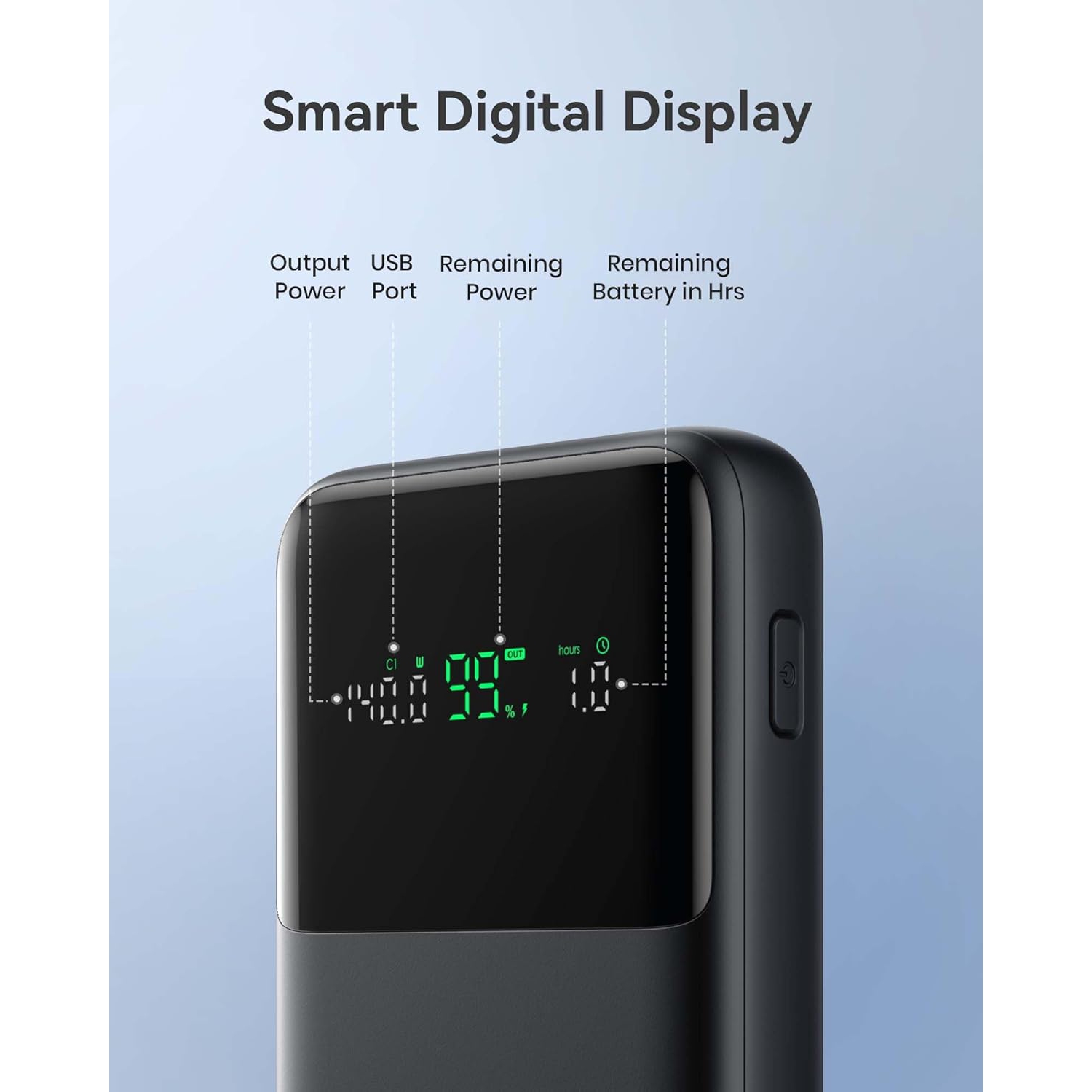 Chargeur portable 140&nbsp;W d'INIU - Chargeur portatif 25000&nbsp;mAh, USB-C, écran numérique, recharge rapide pour portable, iPhone, MacBook et