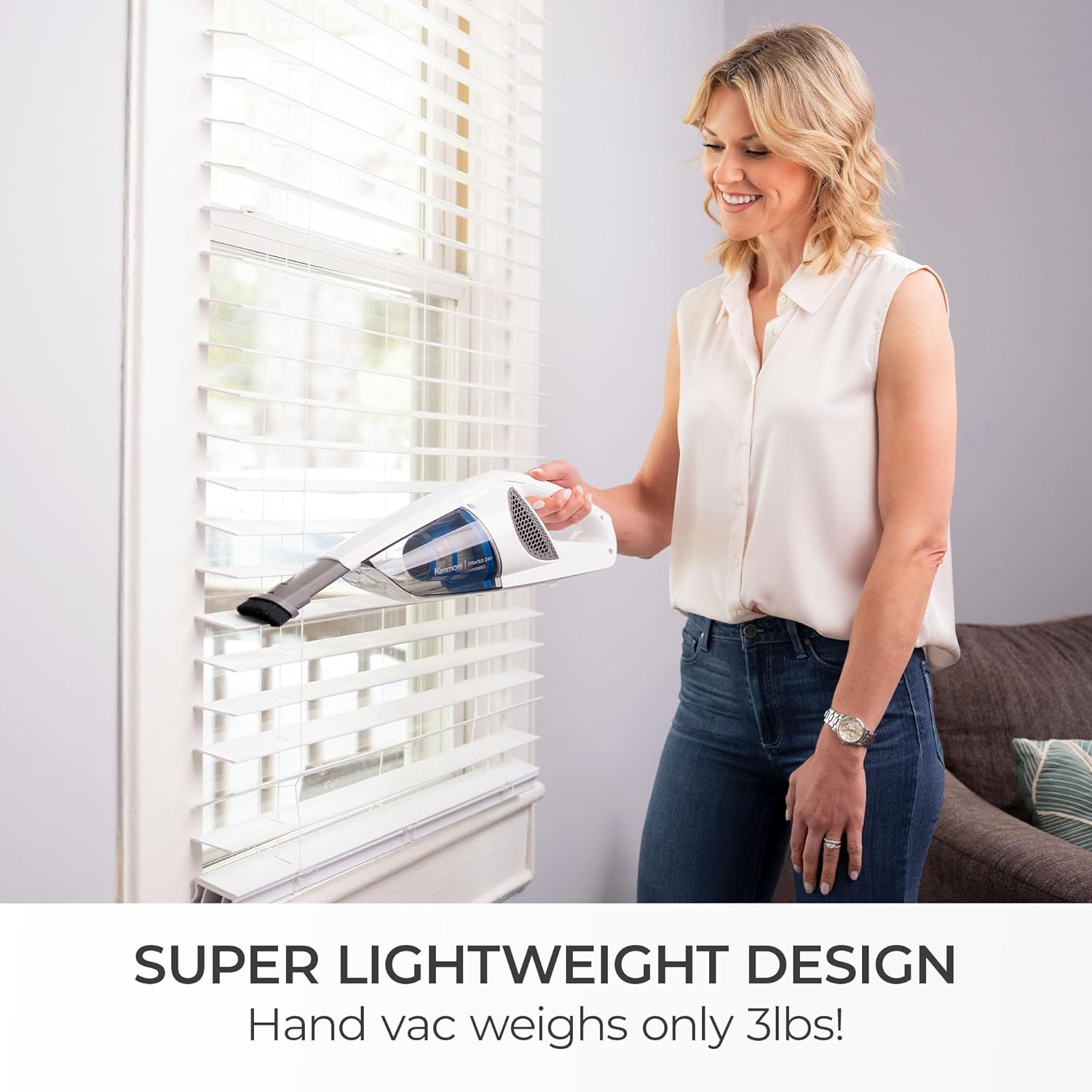 Kenmore DS1030 Cordless Stick Vacuum Cleaner – 2-Speed Power Suction, LED Headlight, 45min Runtime, Removable Dust Cup, 2-in-1 Handheld for Hardwood