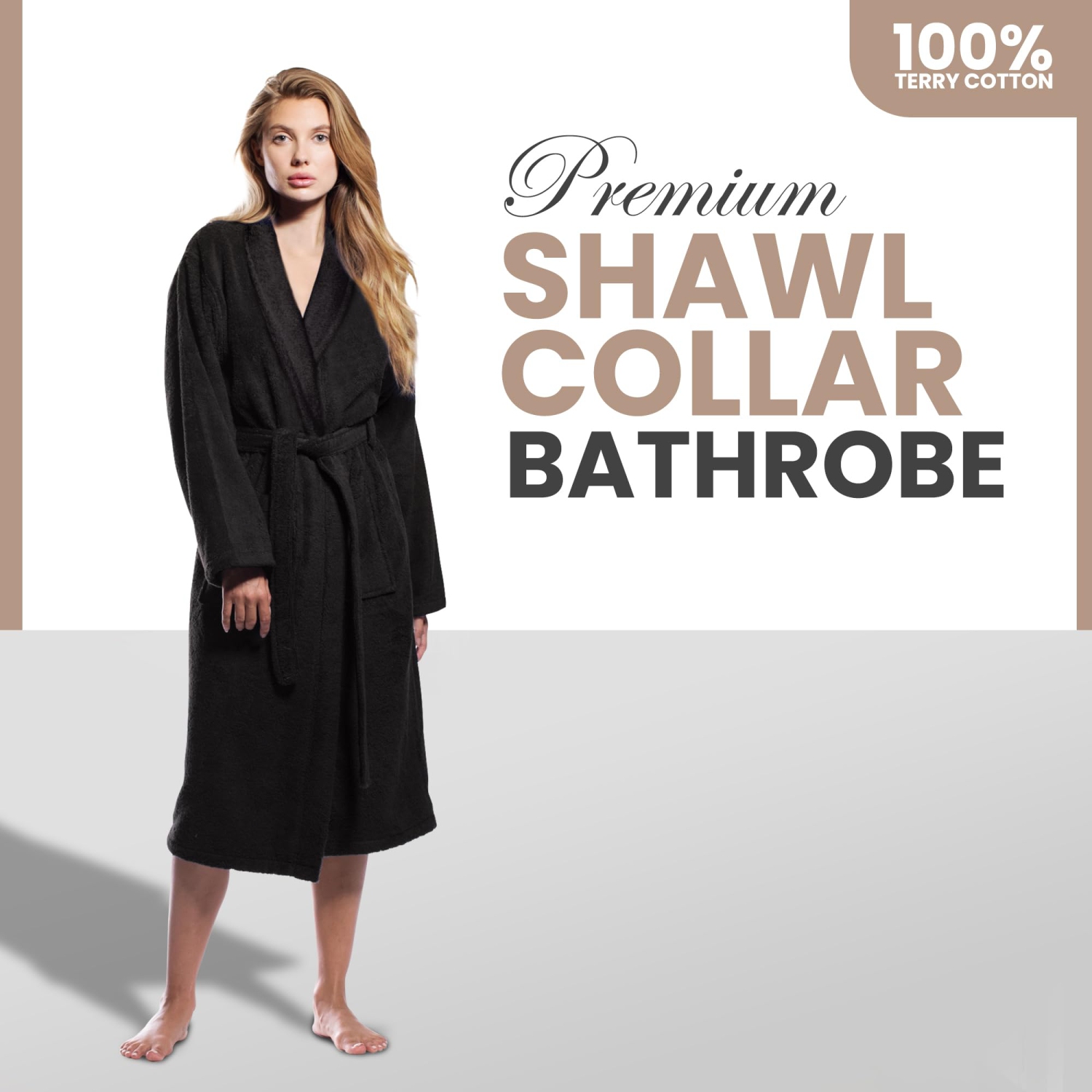 Canadian Linen – Peignoir en coton éponge à col châle pour femmes, vêtements de nuit doux et absorbants, nuit, bain de douche spa piscine