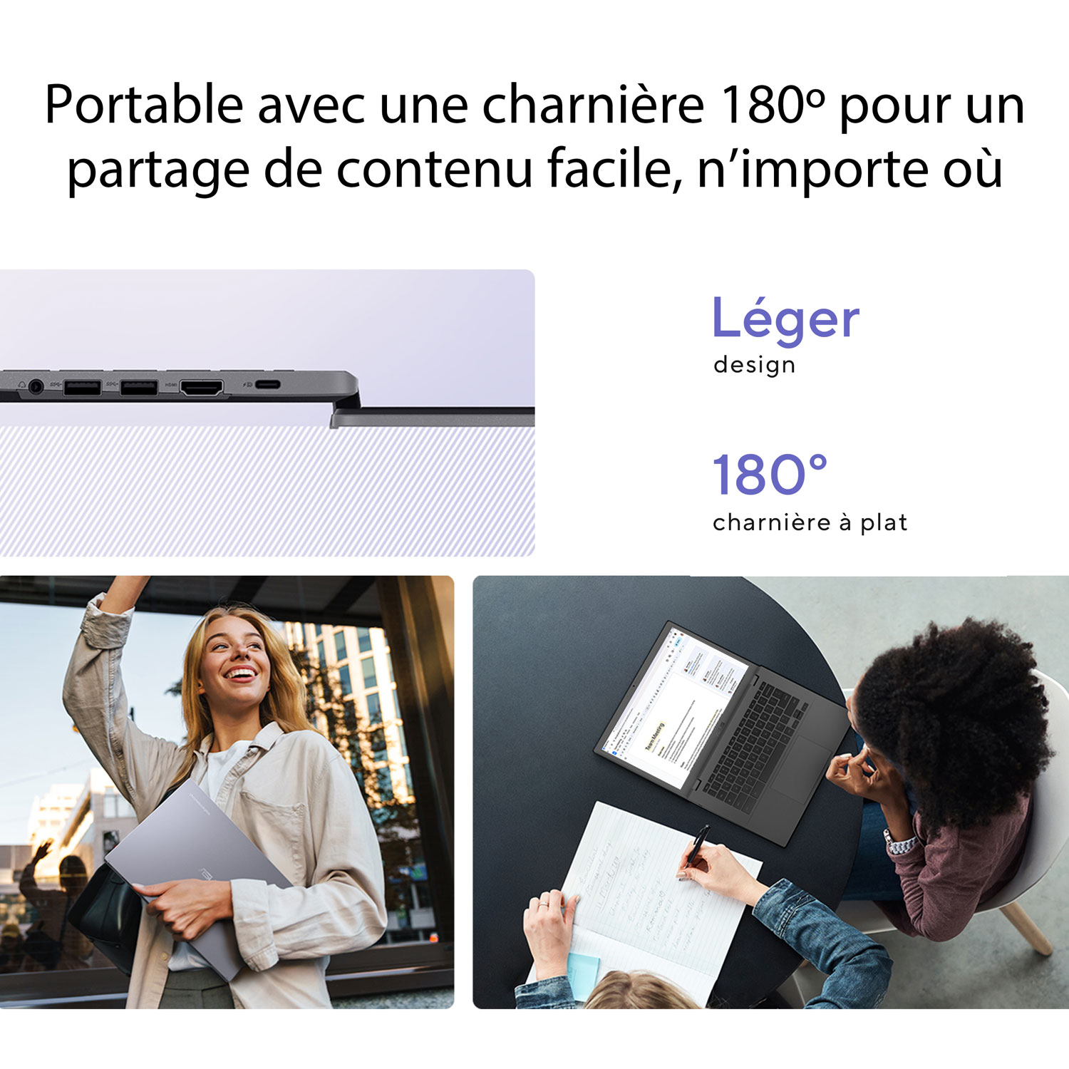 Chromebook Plus à écran tactile de 14 po CX34 d'ASUS avec 12 mois de forfait Google AI Pro