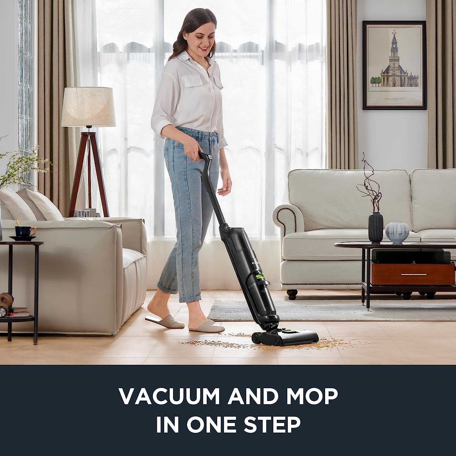 EUREKA Cordless Wet Dry Vacuum All-in-One Mop, Hard Floor Cleaner with Self-Cleaning System, Vacuum Mop for Multi-Surfaces, Perfect for Cleaning