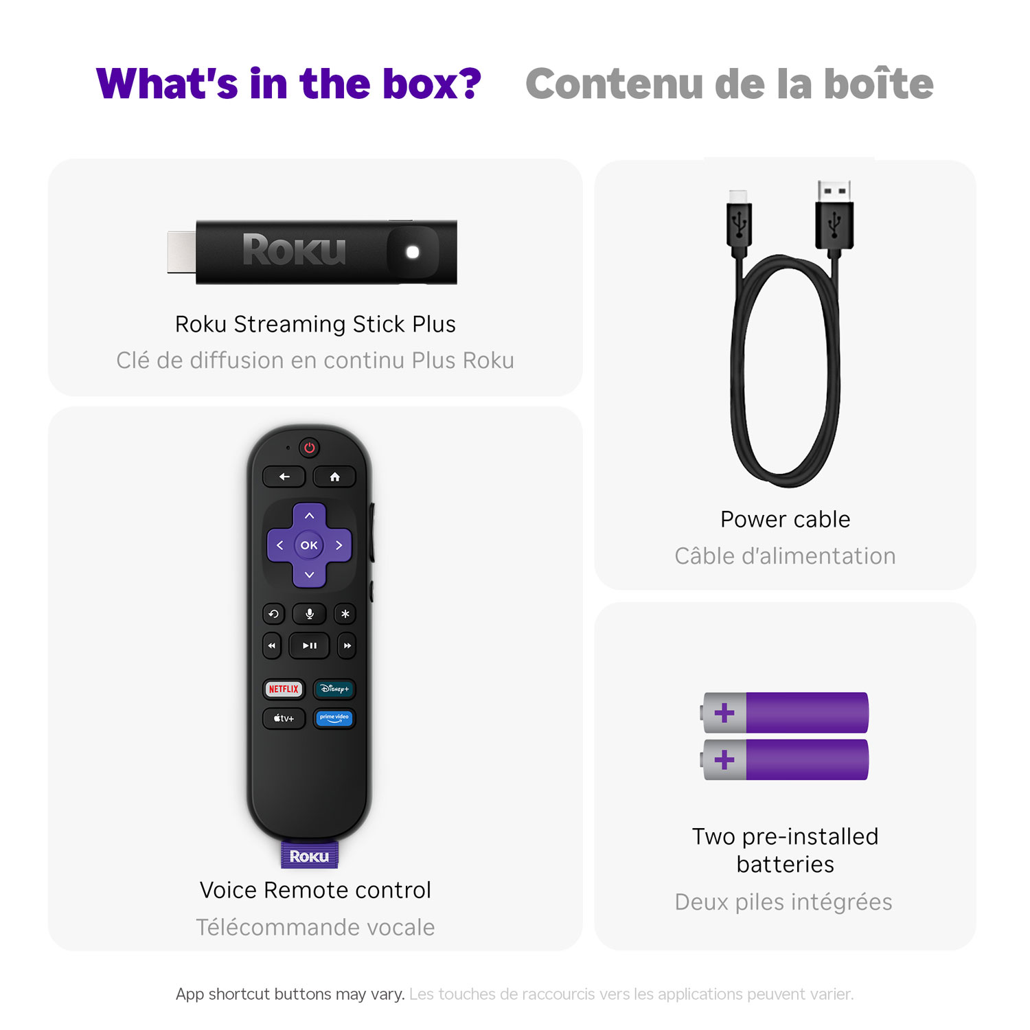 Lecteur multimédia de diffusion en continu Streaming Stick Plus 4K de Roku avec télécommande