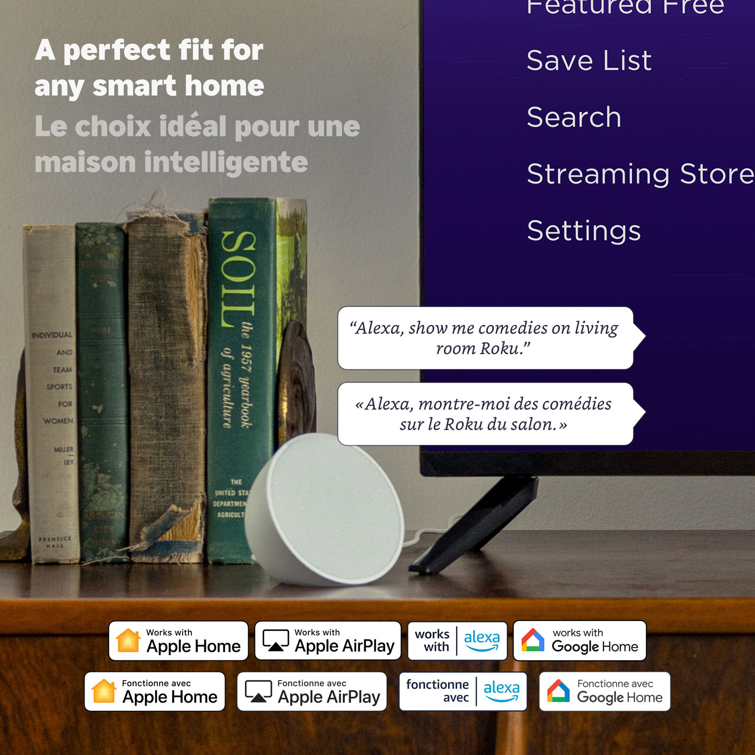 Lecteur multimédia de diffusion en continu Streaming Stick 2025 HD de Roku avec télécommande vocale