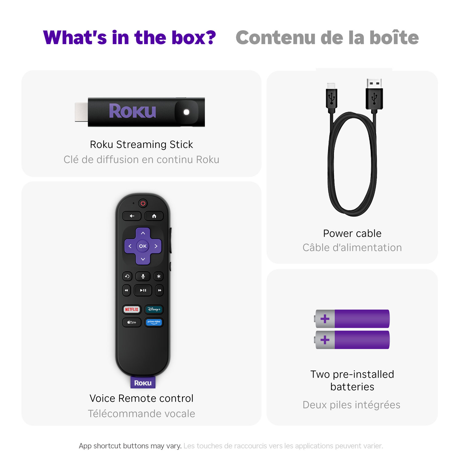 Lecteur multimédia de diffusion en continu Streaming Stick 2025 HD de Roku avec télécommande vocale