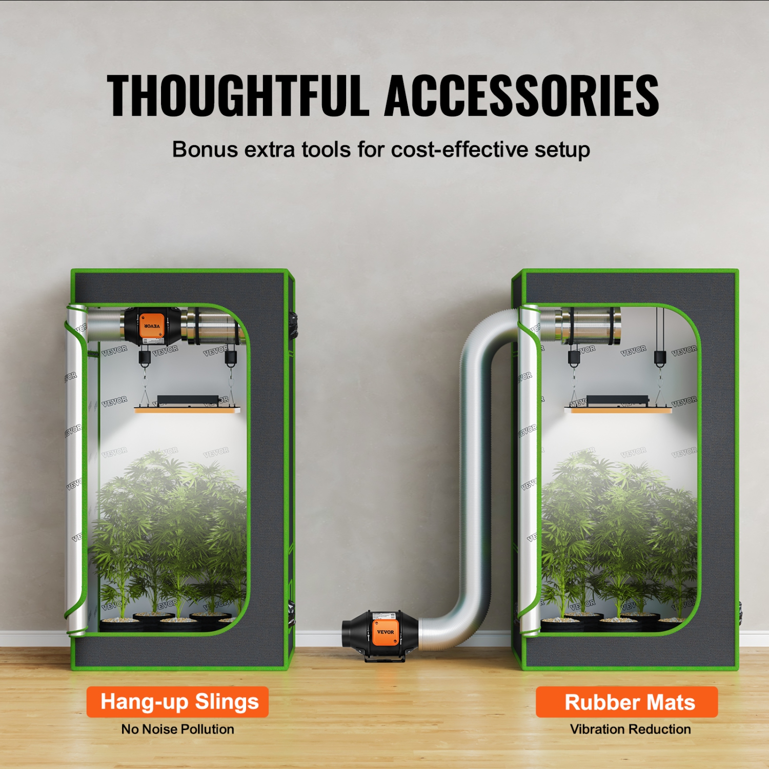 VEVOR 4-Inch Inline Duct Fan, 205 CFM with Temperature Humidity Controller, Quiet EC-motor Ventilation Exhaust Fan for Cooling Booster, Grow Tents,