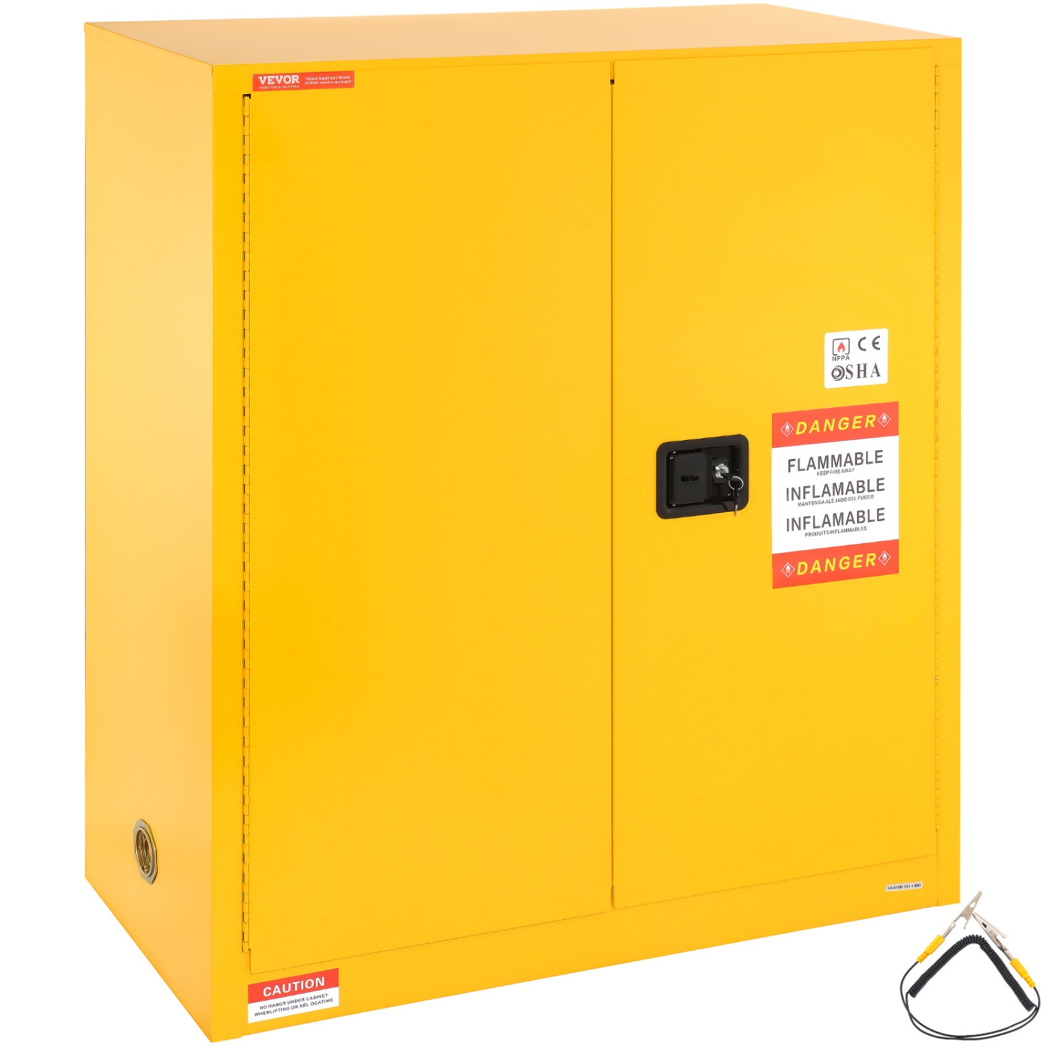 VEVOR 34 Gal Flammable Storage Cabinet, 43.1x18.1x50.1 inch Cold-Rolled Steel Flammable Liquid Storage Cabinet Explosion Proof with 1 Adjustable