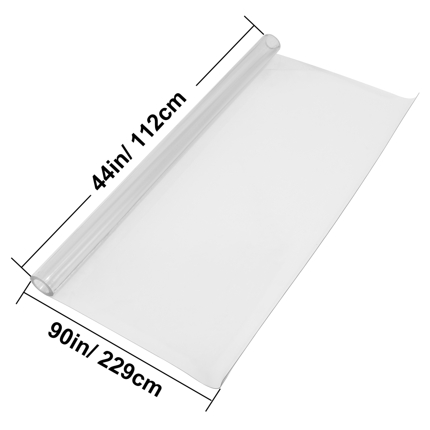 VEVOR 44"x90"x0.06" Plastic Table Cover, Transparent PVC Table Protector, Rectangle Clear Desk Mat, Water Oil Proof Table Cover for Dining Table