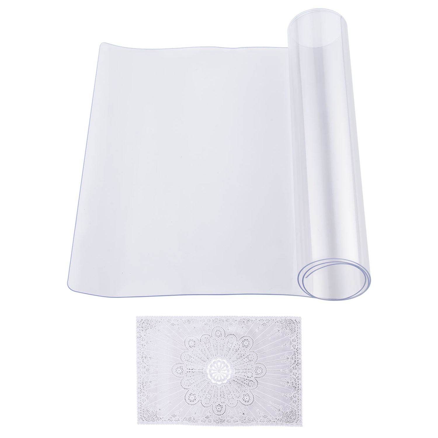 VEVOR 14 x 24 Inch Plastic Table Cover, 1.5 mm Thick Clear Table Protector, Rectangle PVC Desk Mat, Waterproof & Easy Cleaning Desk Pad Tablecloth,