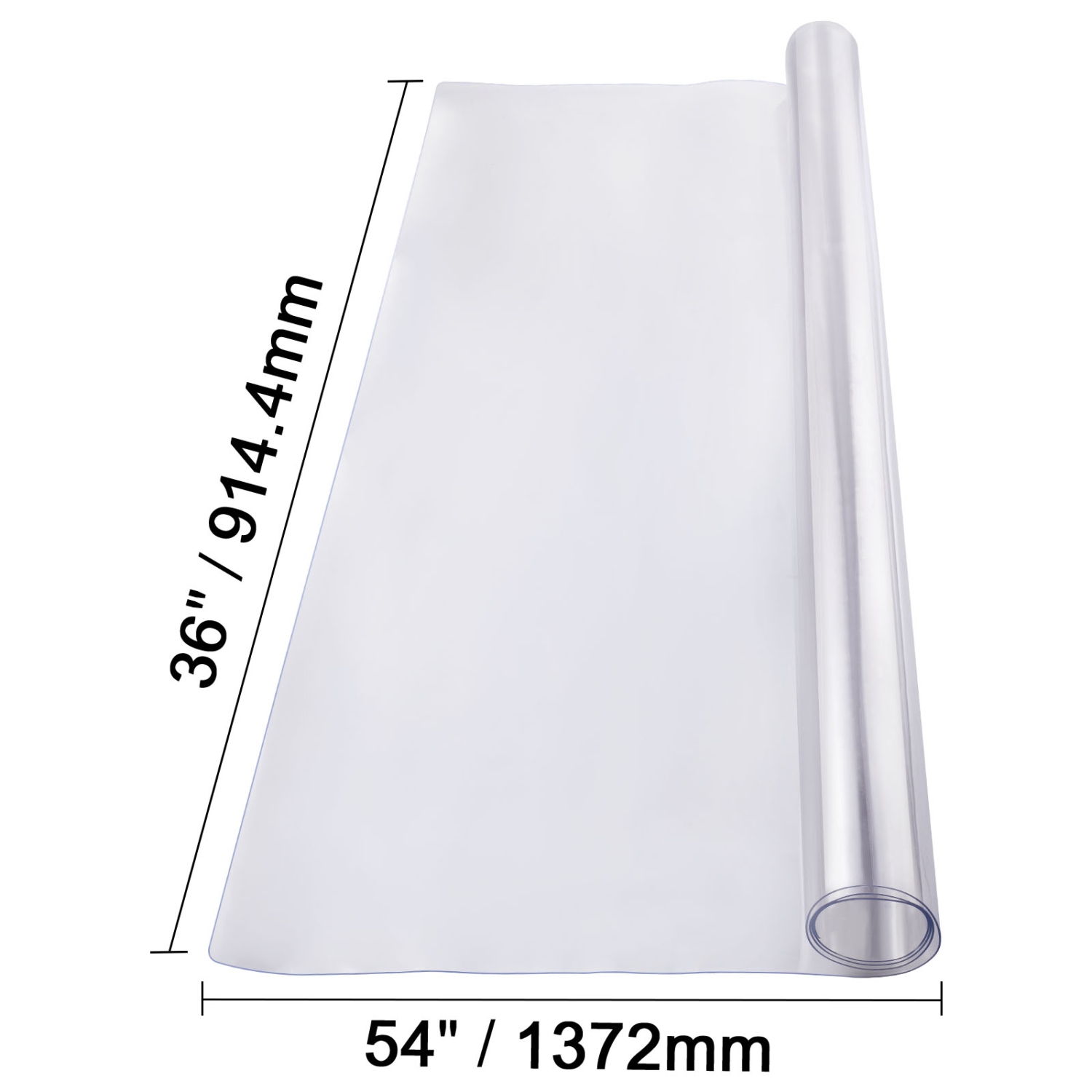 VEVOR 36 x 54 Inch Plastic Table Cover, 1.5 mm Thick Clear Table Protector, Rectangle PVC Desk Mat, Waterproof & Easy Cleaning Desk Pad Tablecloth,