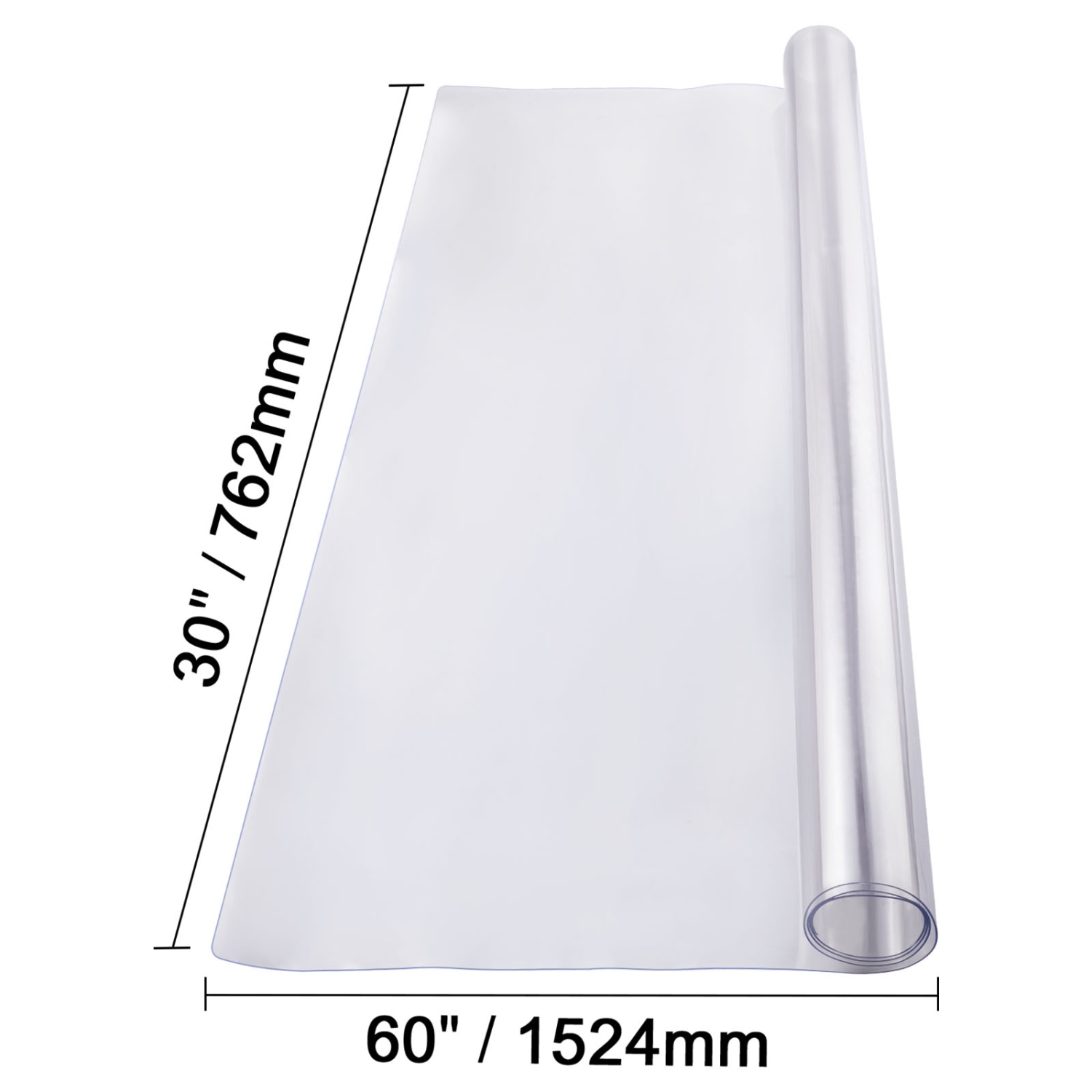 VEVOR 30 x 60 Inch Plastic Table Cover, 1.5 mm Thick Clear Table Protector, Rectangle PVC Desk Mat, Waterproof & Easy Cleaning Desk Pad Tablecloth,