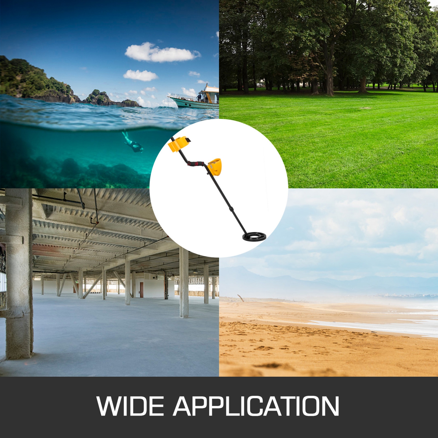 Détecteur de métaux VEVOR Détecteurs de métaux à disque étanches Sous-marin Haute précision LCD Affichage de métaux pour adultes Écouteurs Détecteur