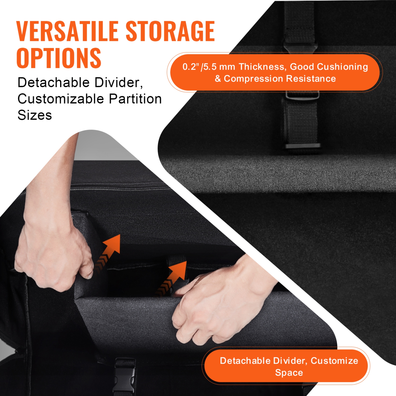 VEVOR 30” Telescope Case, Telescope Storage Bag with Fixed Buckles, Multi-Pocket & Detachable Divider, Shock-Absorbent Telescope Travel Carrying Case