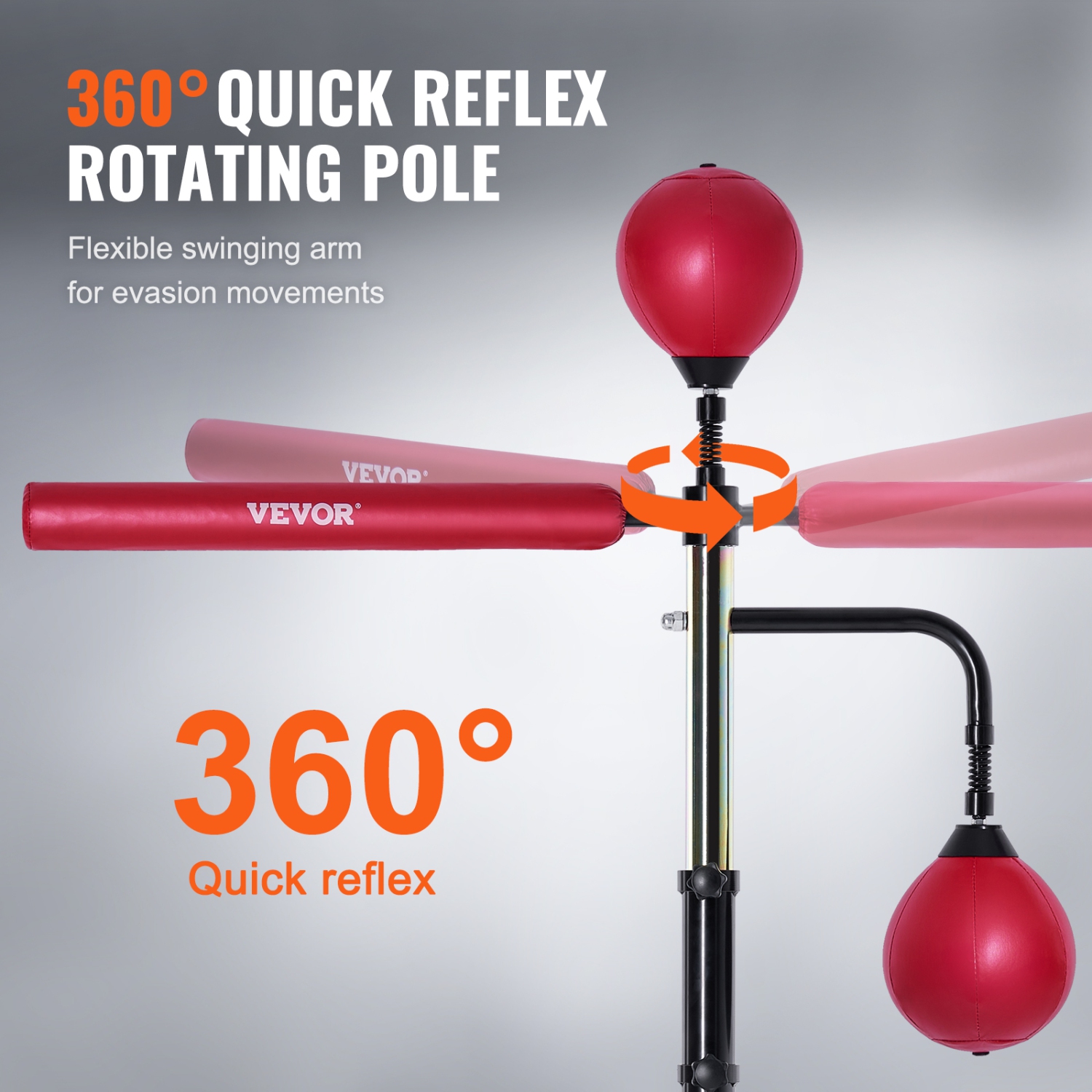 VEVOR Boxing Speed Trainer, Punching Bag with Stand, Reflex Boxing Bag for Teens & Adults, Height Adjustable Free Standing Strike Bag Set with