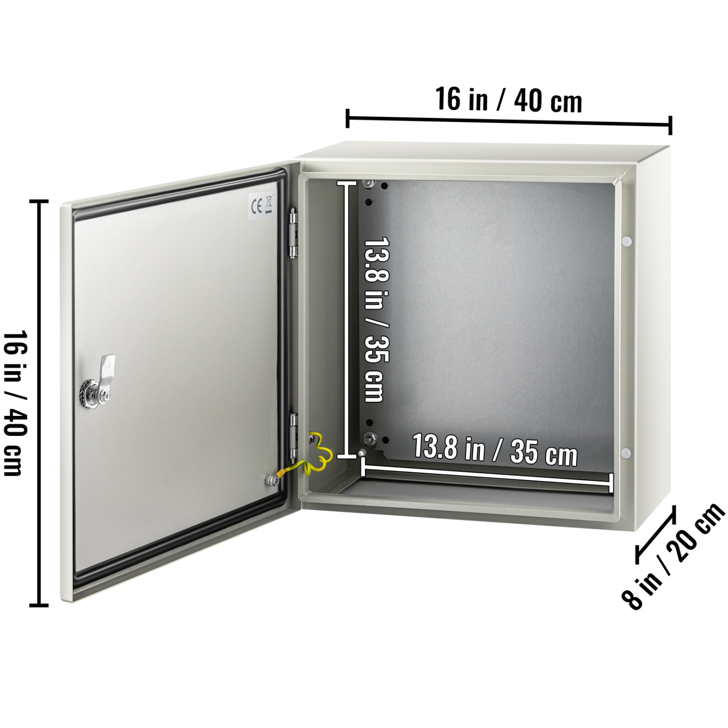 Boîtier en acier VEVOR NEMA 16 x 16 x 8&nbsp;po, boîtier électrique en acier NEMA 4X, étanche et hermétique à la poussière IP66, boîte de jonction