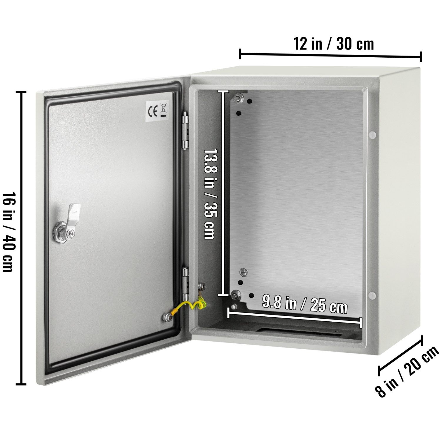 VEVOR 16x12x8 inches NEMA Steel Case, NEMA 4X Steel Electric Enclosure, IP66 Rated for Water and Dust Resistance, Suitable for Both Outdoor and