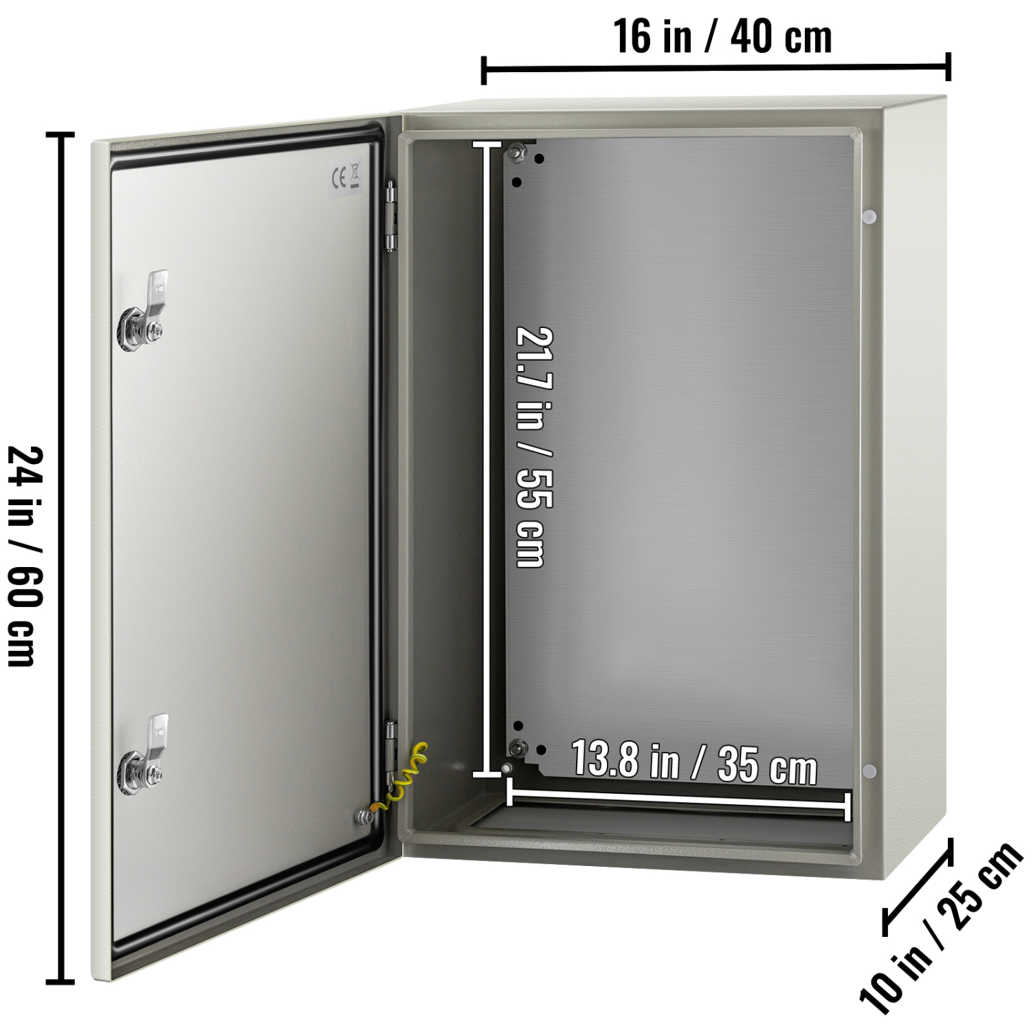 Boîtier en acier VEVOR NEMA 24 x 16 x 10&nbsp;po, boîtier électrique en acier NEMA 4X, étanche et hermétique à la poussière IP66, boîte de jonction