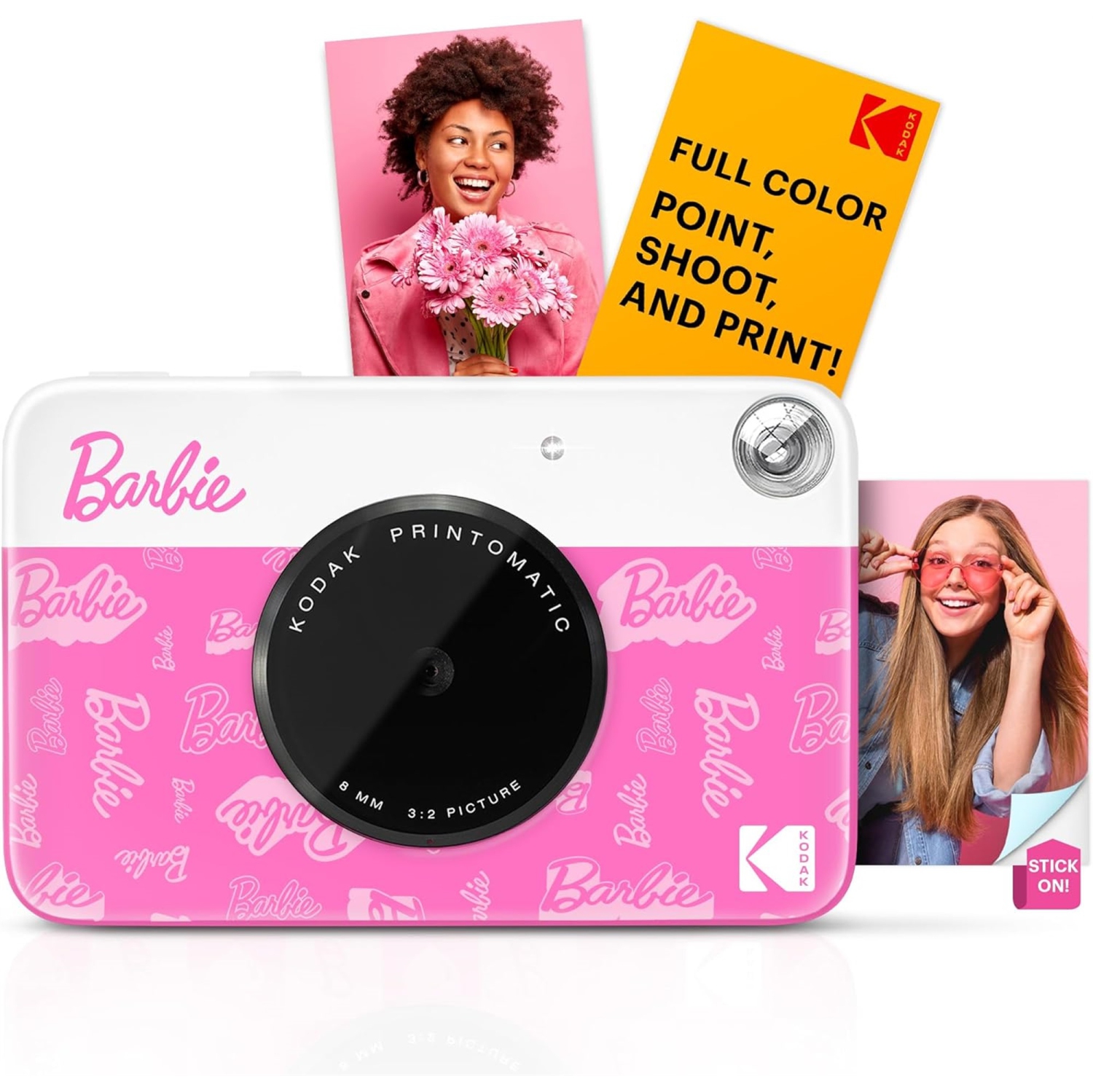 Kodak x Barbie Printomatic Instant Print Camera Signature Style, Case + Paper - Bundle