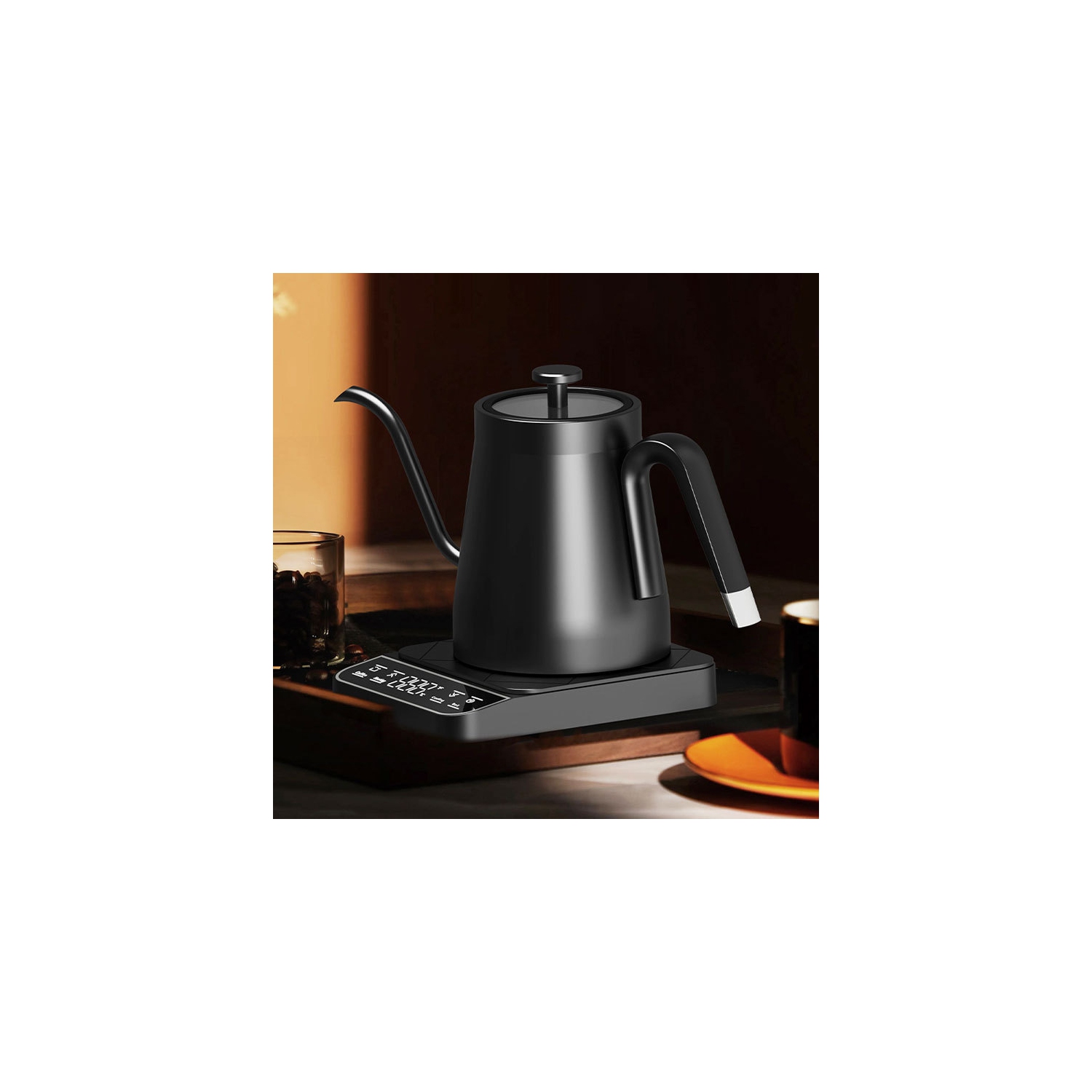 Smart hand-pour electric kettle – accurate temperature display, touch panel, 24-hour heat preservation, gooseneck spout, stainless steel design