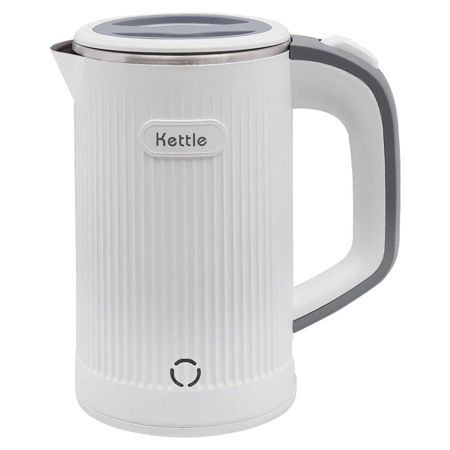 600W Travel Electric Kettle - 4-6 Min Fast Boil, Food-Grade 304 Stainless Steel, Compact & Lightweight for Hotels/Offices（White）