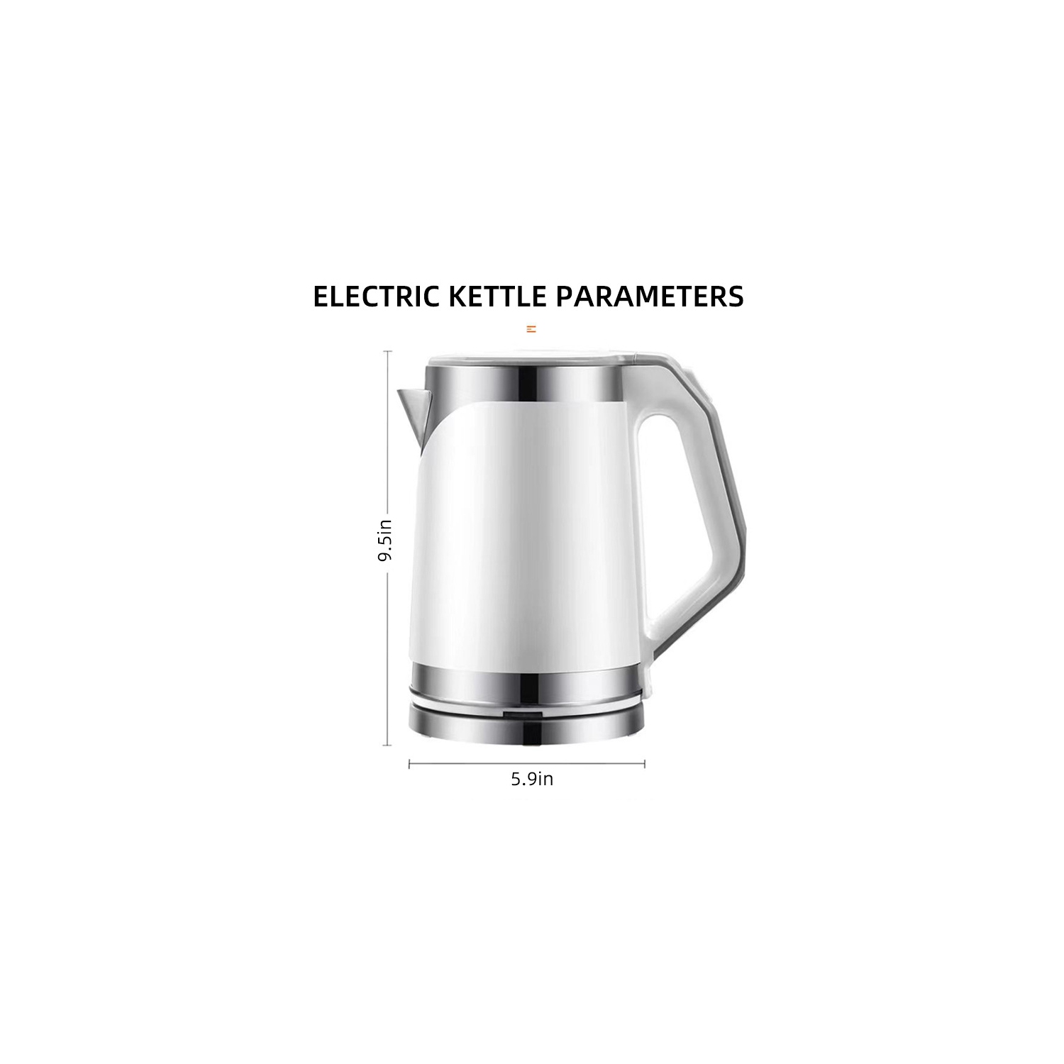 2L Fast Boiling Electric Kettle - 304 Stainless Steel, Double-layer Anti-scalding, Automatic Shutoff and 360° Swivel Base, Brushed Metal Finish