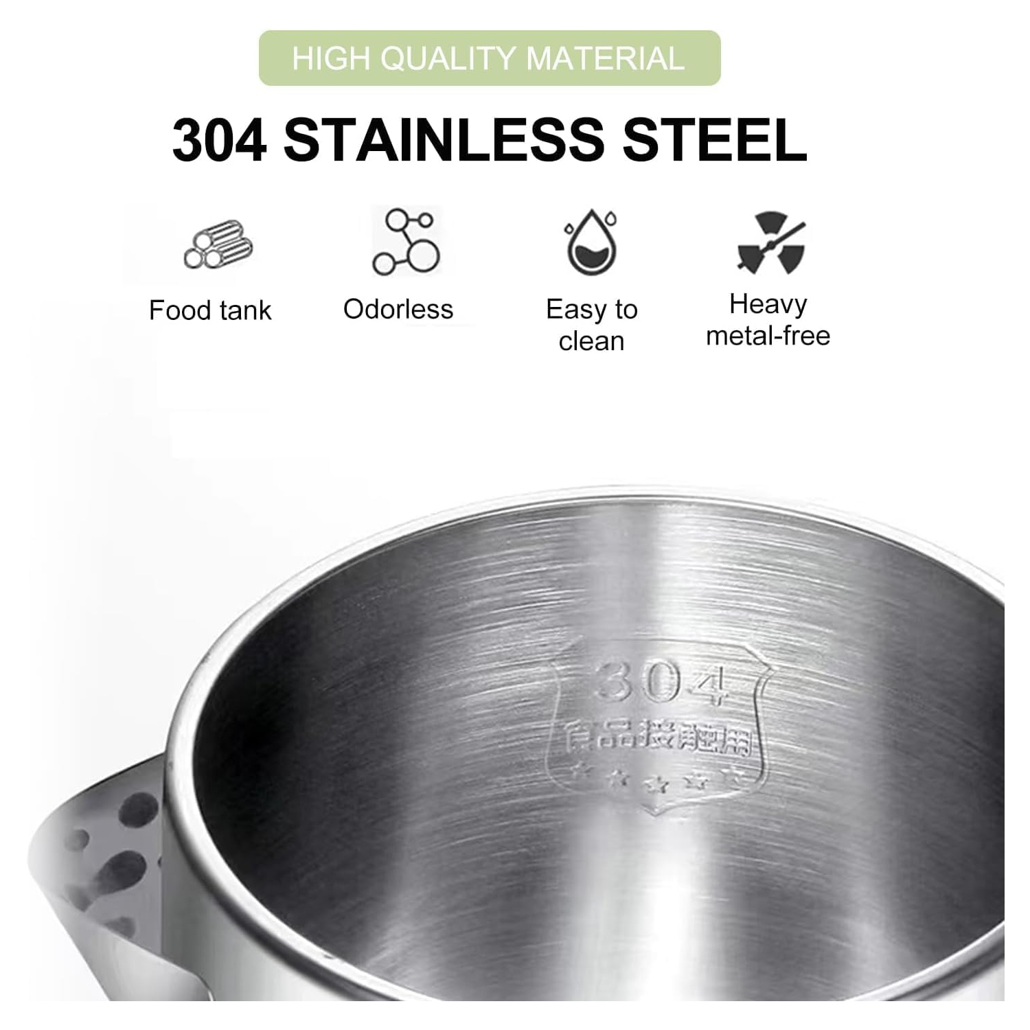 2L Fast Boiling Electric Kettle - 304 Stainless Steel, Double-layer Anti-scalding, Automatic Shutoff and 360° Swivel Base, Brushed Metal Finish