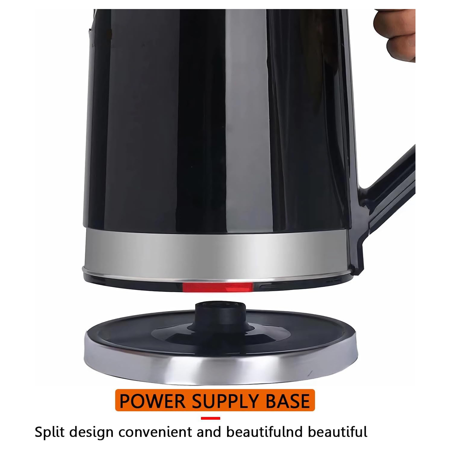 Bouilloire électrique à ébullition rapide de 2&nbsp;L – Acier inoxydable 304, double couche anti-calage, arrêt automatique et base pivotante à 360°,