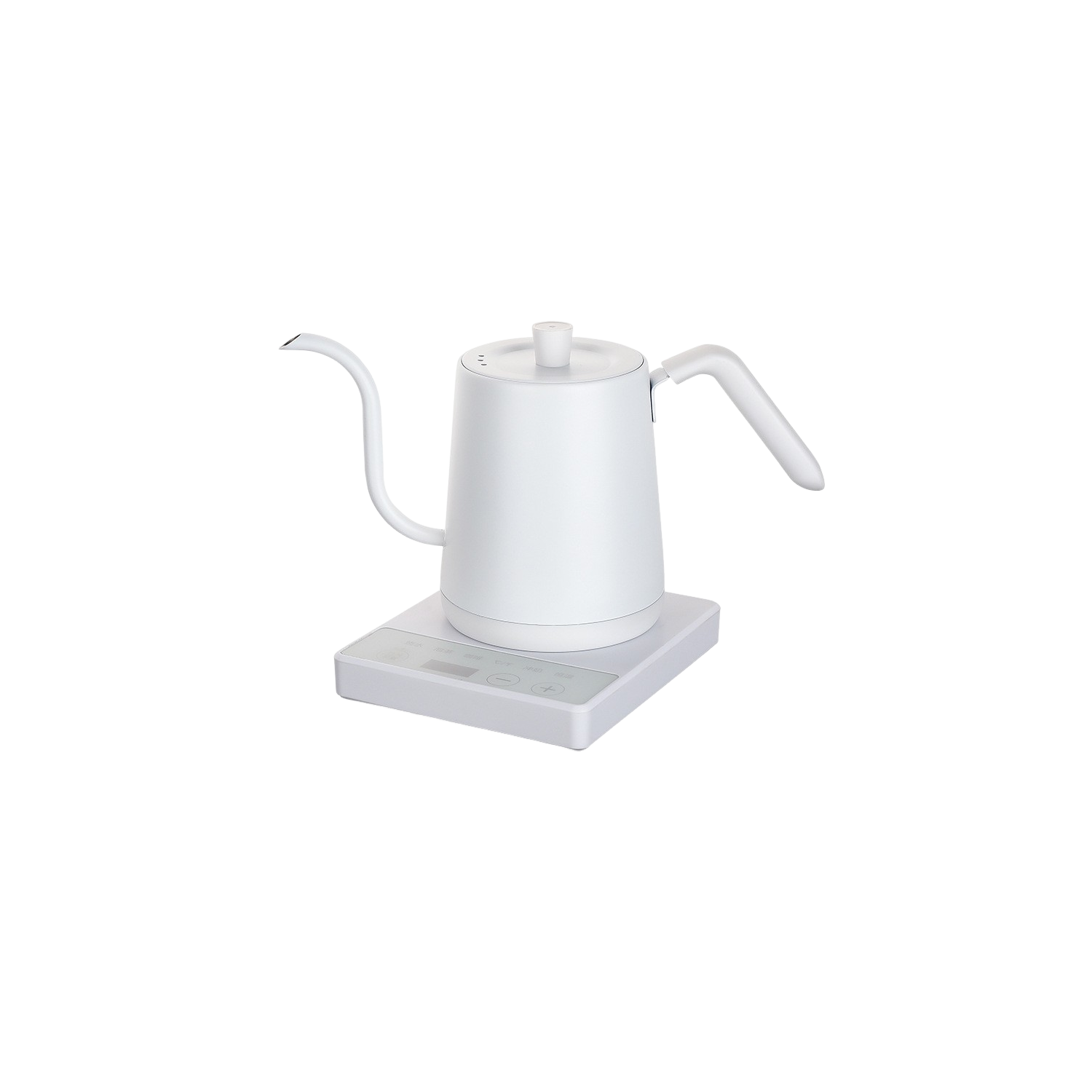 White Compact Electric Gooseneck Kettle - 0.8L, 1000W Fast Boil, Precise Temp Control, Ideal for Pour-Over Coffee & Tea