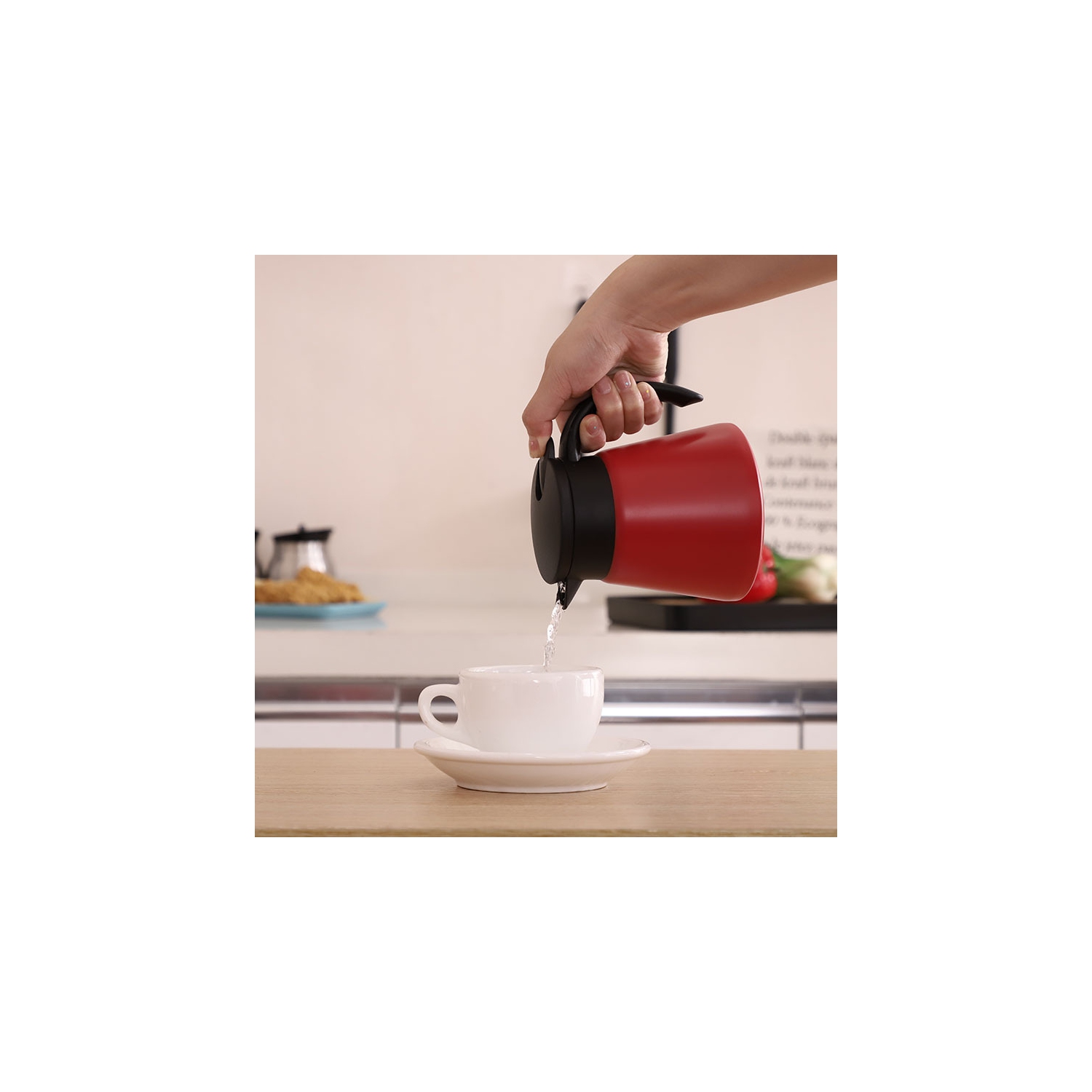 cafetière en acier inoxydable 304 – thermos sous vide 800&nbsp;ml, bouilloire à eau chaude domestique double couche sous vide, cafetière à coulée à