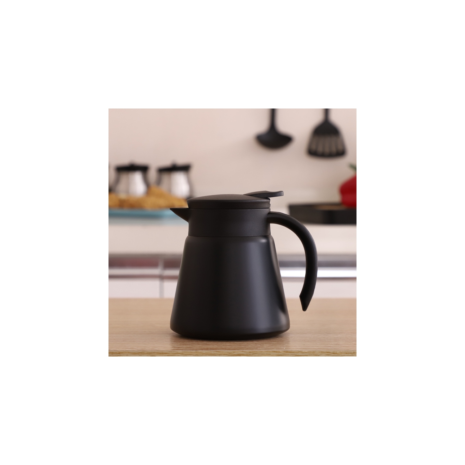 304 stainless steel coffee pot - 680 ml vacuum thermos, double-layer vacuum household hot water kettle, simple hand-poured coffee pot