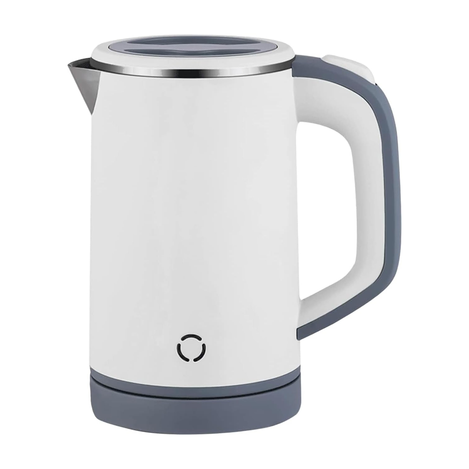 Portable 0.8L Mini Electric Kettle – Stainless Steel, Double-Wall Insulation, BPA-Free & Anti-Dry Boil for Travel, Office & Home White