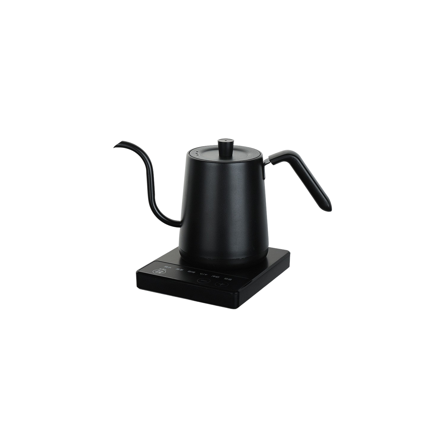 Black Compact Electric Gooseneck Kettle - 0.8L, 1000W Fast Boil, Precise Temp Control, Ideal for Pour-Over Coffee & Tea