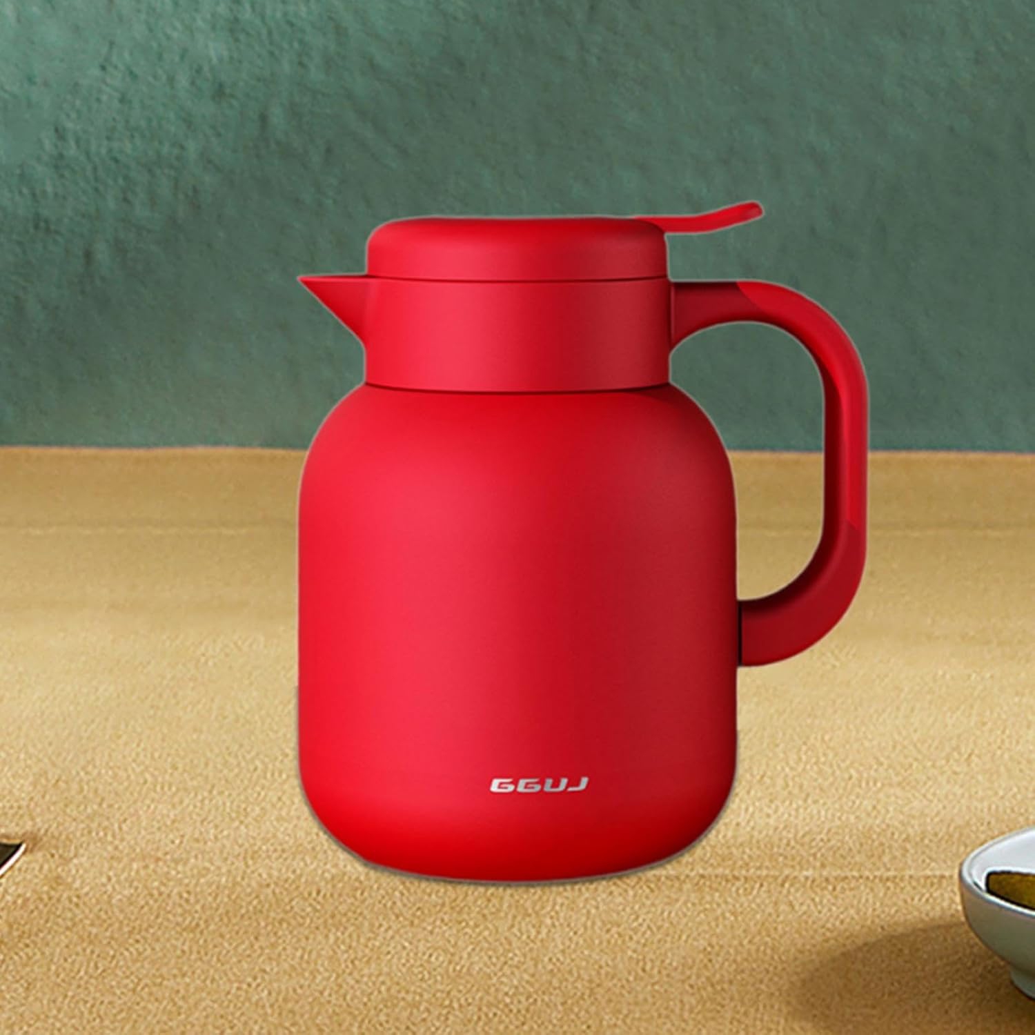 1,5&nbsp;L – Cafetière isotherme rouge – Acier inoxydable 316, filtre à thé intégré, bec verseur antifuite et une touche, poignée ergonomique