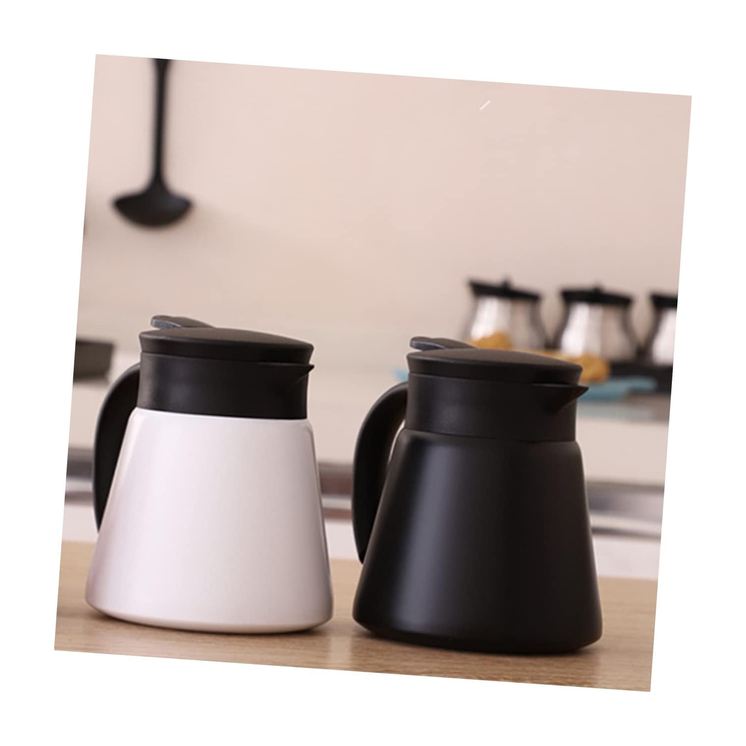 304 stainless steel coffee pot - 800 ml vacuum thermos, double-layer vacuum household hot water kettle, simple hand-poured coffee pot