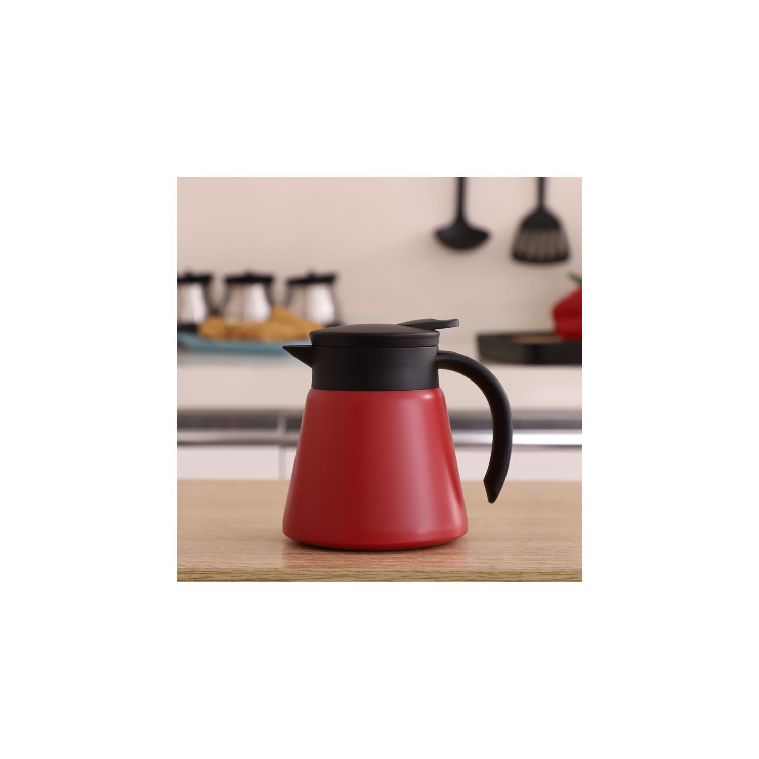 304 stainless steel coffee pot - 680 ml vacuum thermos, double-layer vacuum household hot water kettle, simple hand-poured coffee pot