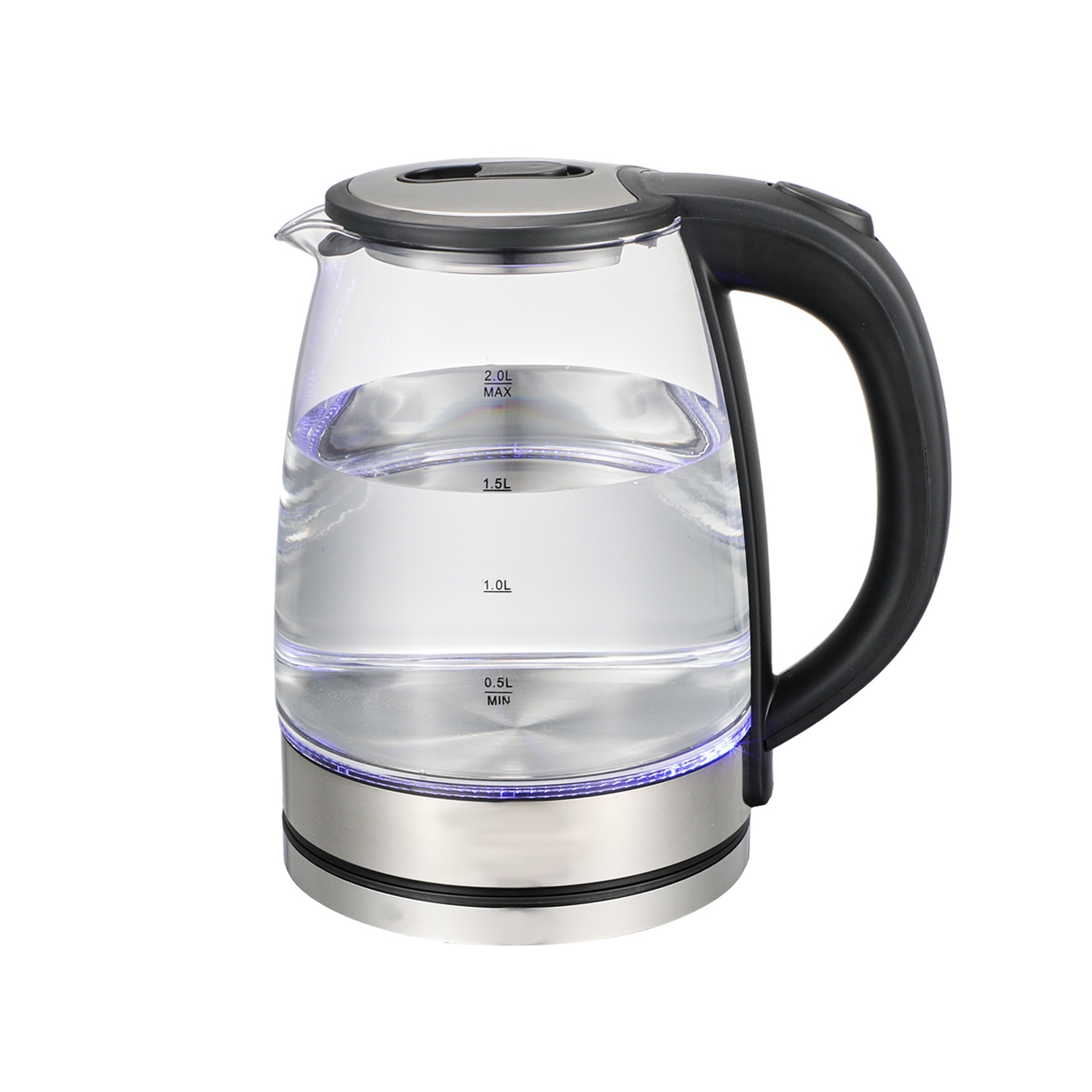 Glass Electric Kettle - Borosilicate Glass & 304 Stainless Steel, Auto Shut-Off, 360° Visible Boiling, Drop-Resistant Design