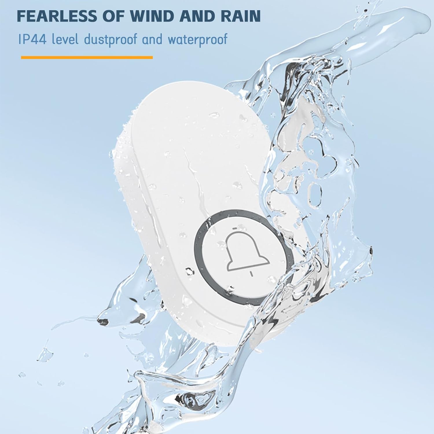 Long distance through wall smart electronic wireless doorbell home loud volume, easy to install - white