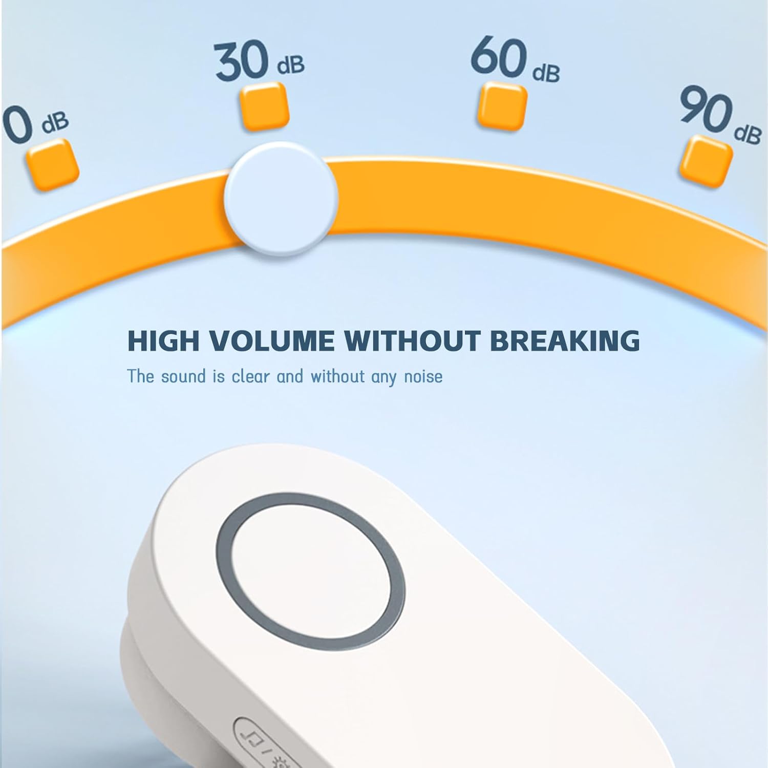 Long distance through wall smart electronic wireless doorbell home loud volume, easy to install - white