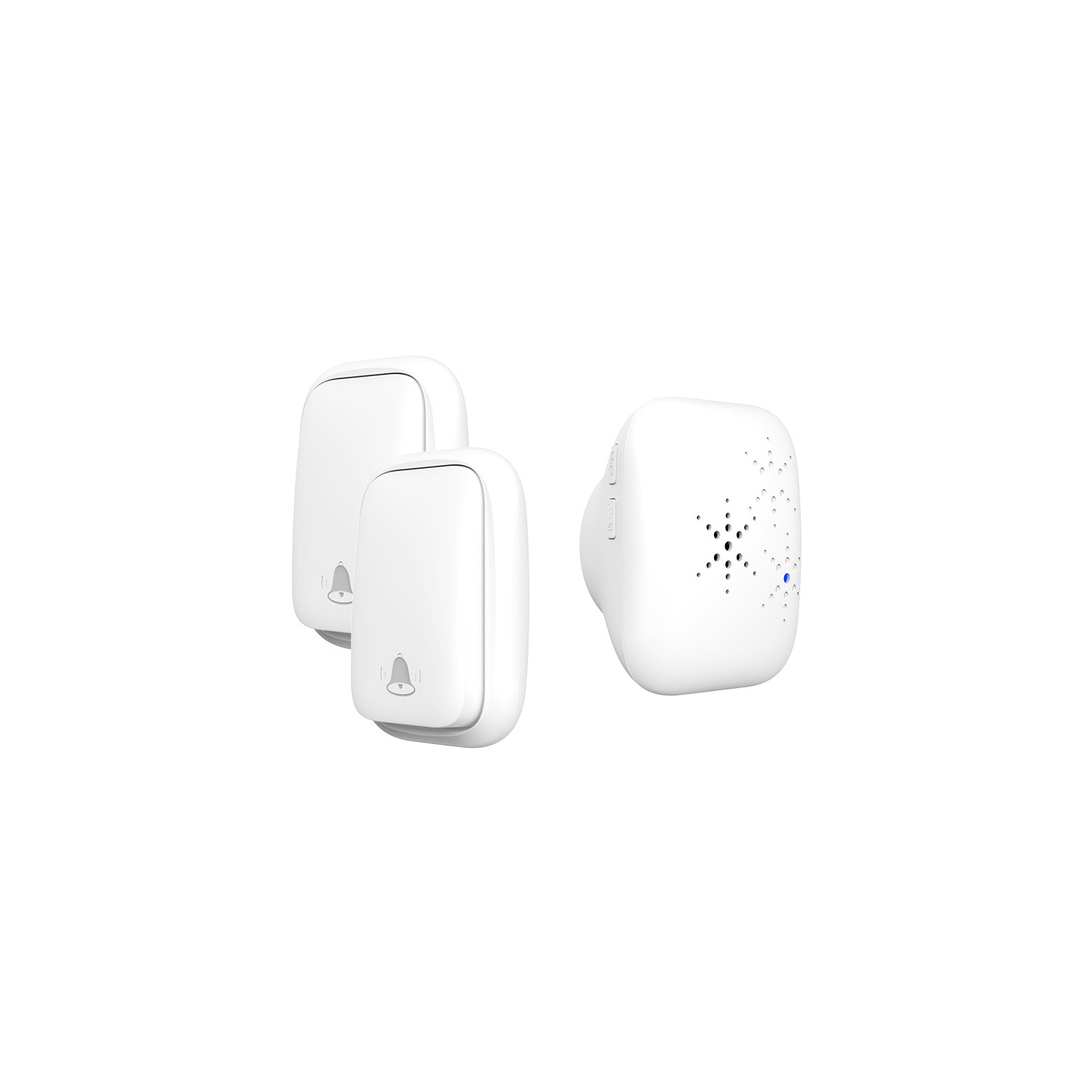 Self-powered wireless doorbell for home use, no batteries required, waterproof, suitable for home classrooms and businesses - White