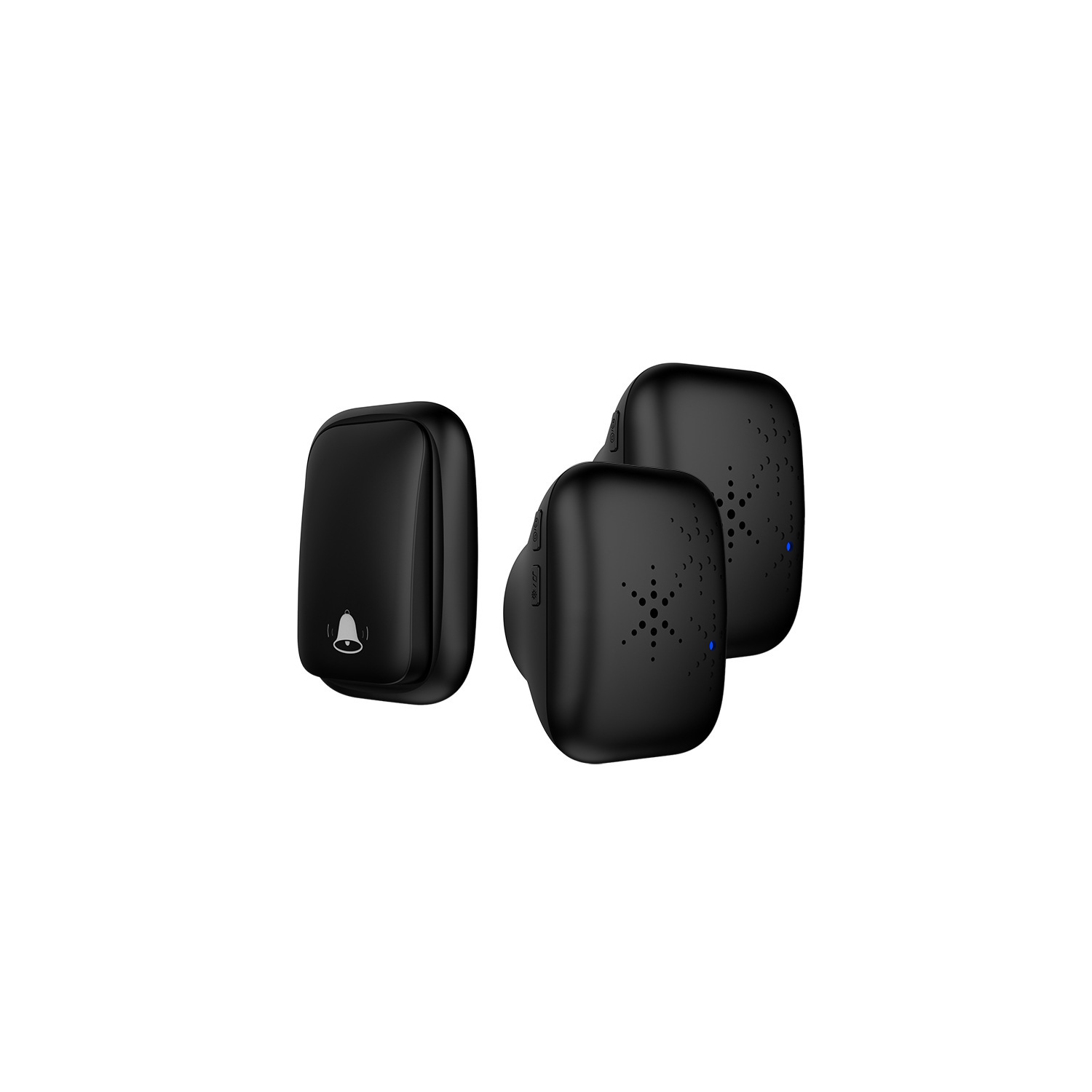 Home Self-Powered Wireless Doorbell, No Batteries Required, Waterproof, for Homes, Classrooms and Businesses - Black