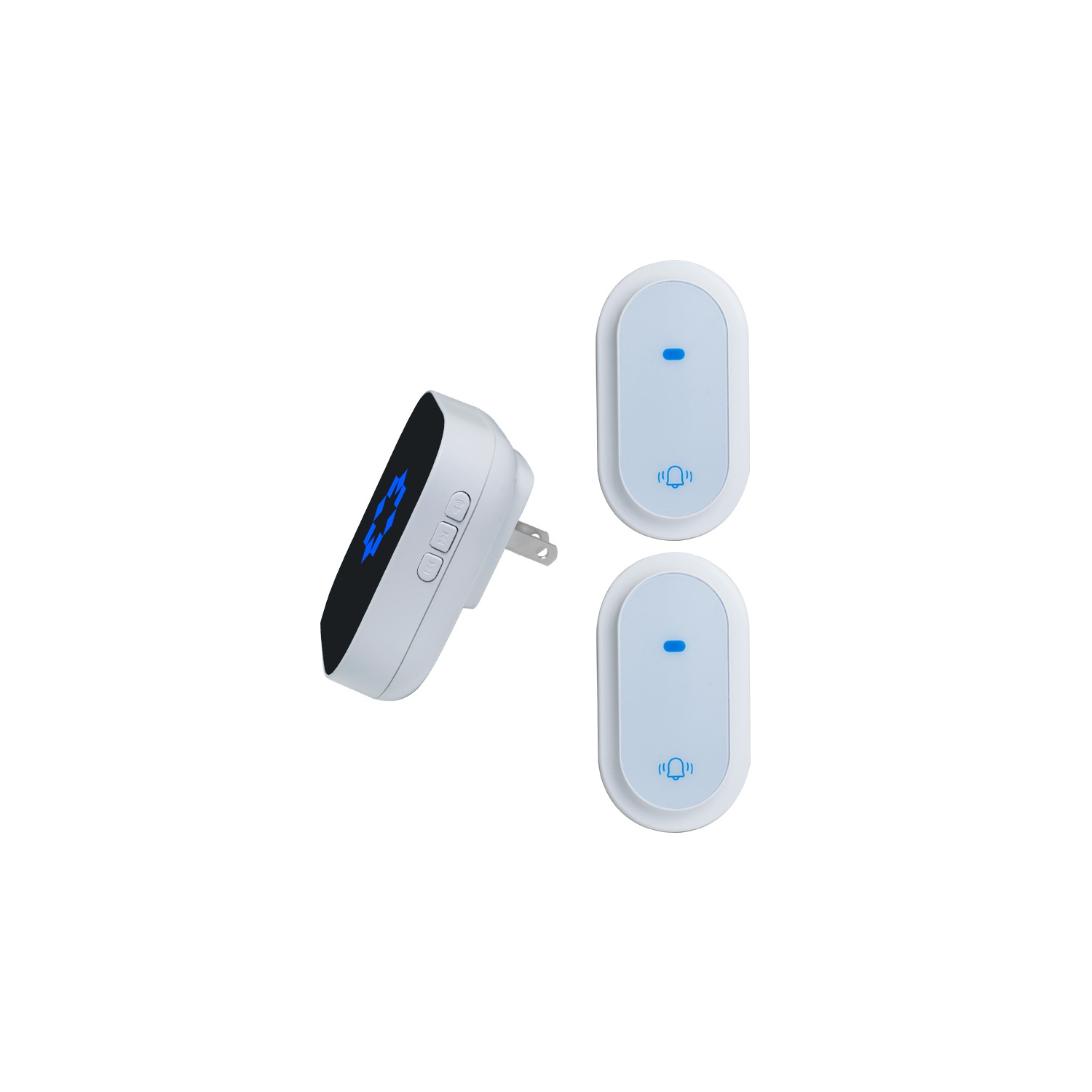 Self-generating wireless doorbell Home long-distance music doorbell Wireless doorbell-white