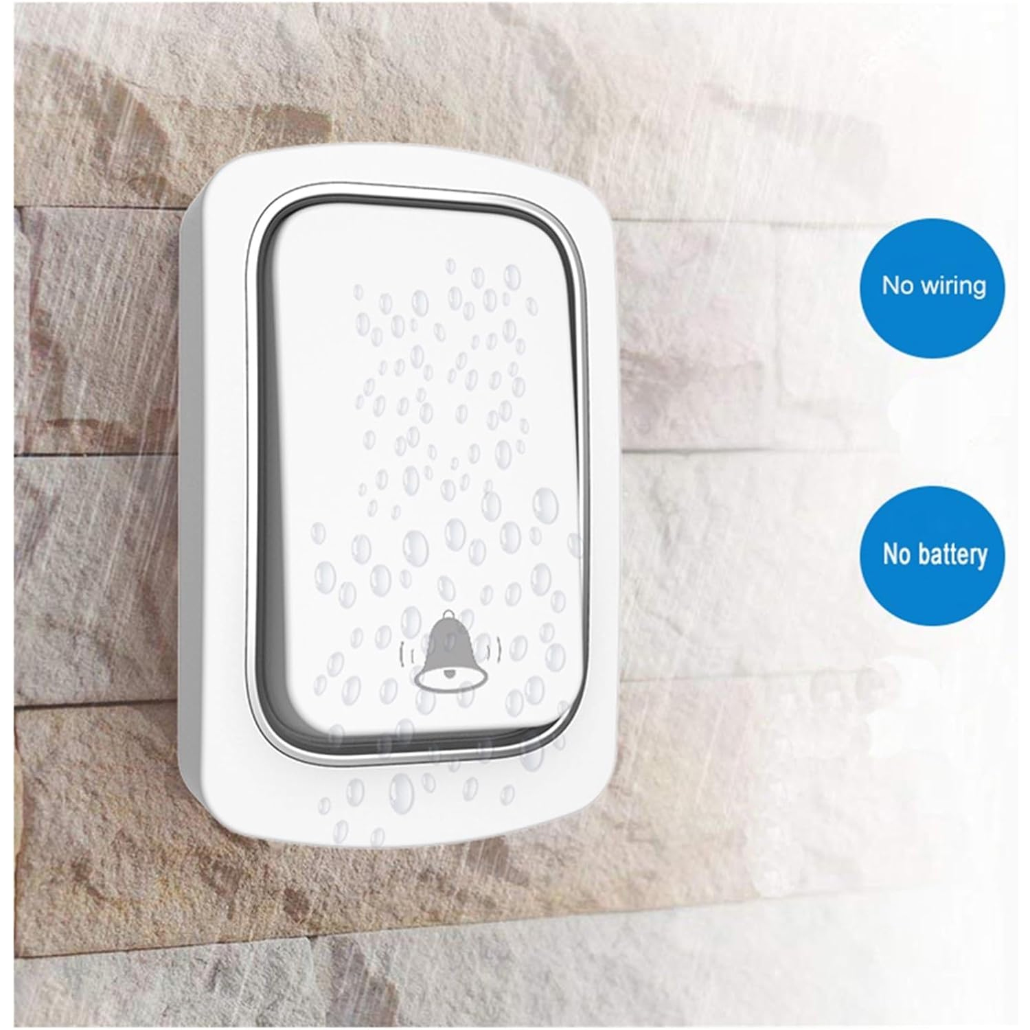 Wireless doorbell 433 intelligent self-generating wireless doorbell household waterproof long-distance elderly pager - black