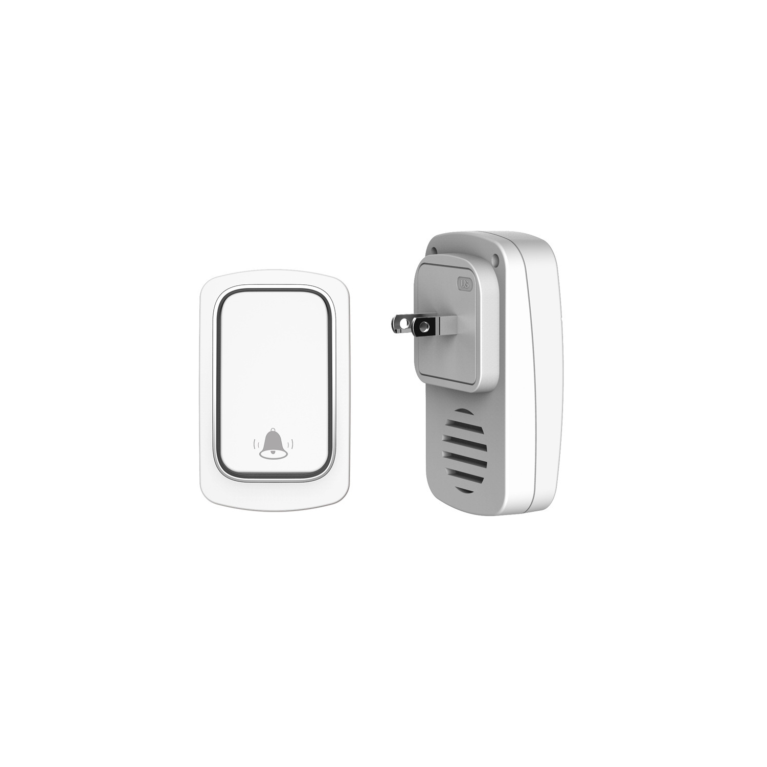Wireless doorbell 433 intelligent self-generating wireless doorbell household waterproof long-distance elderly pager - white