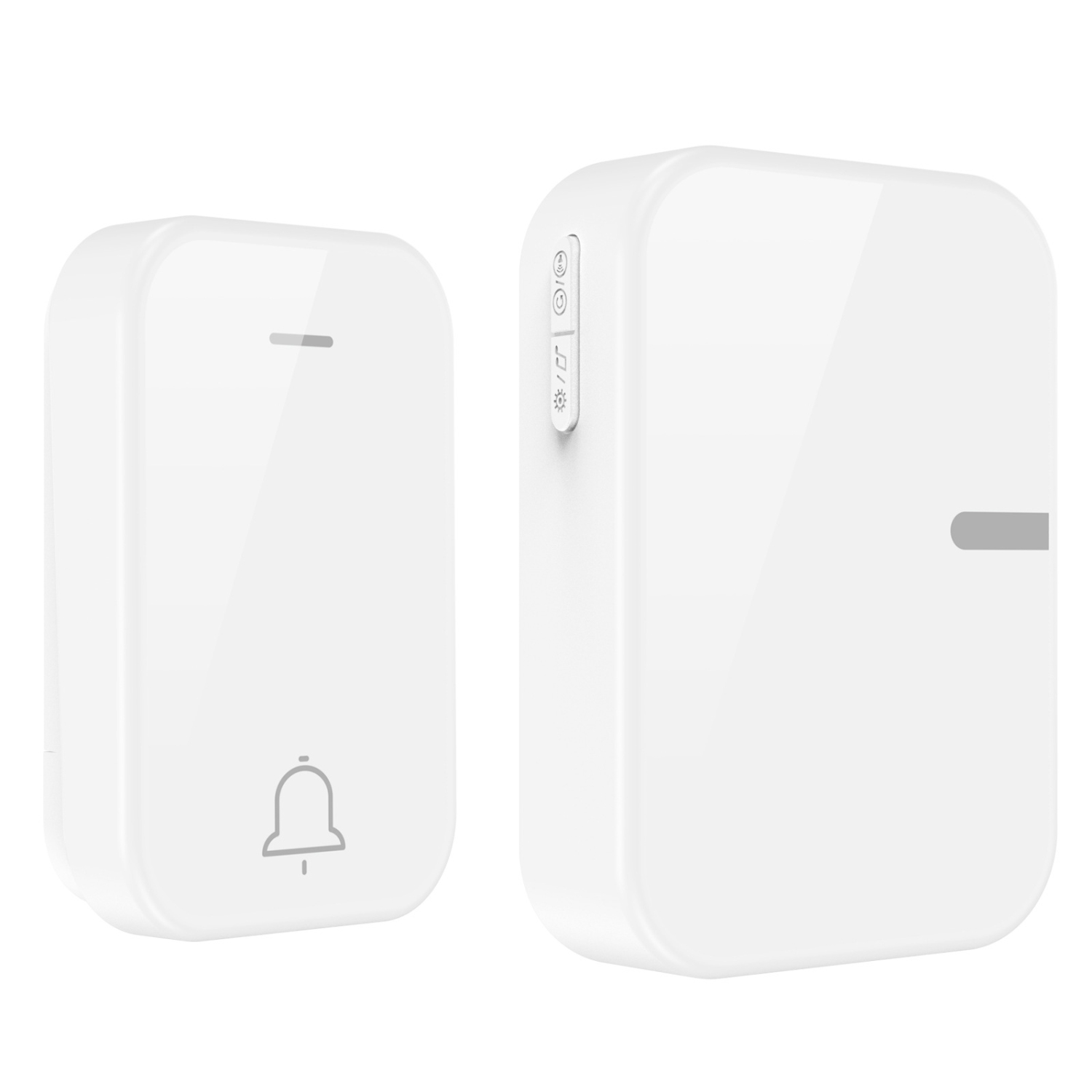 Long distance loud volume Ding Dong waterproof battery-free home wireless 433 self-generating doorbell - white